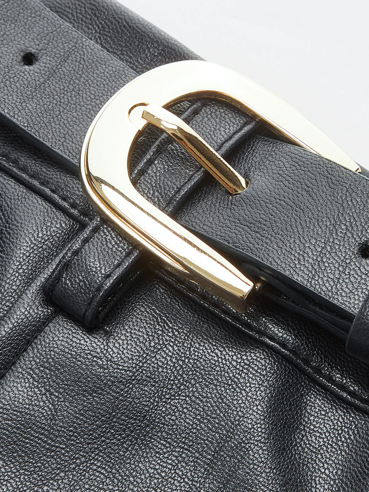 Belted Faux Leather Mini Skirt