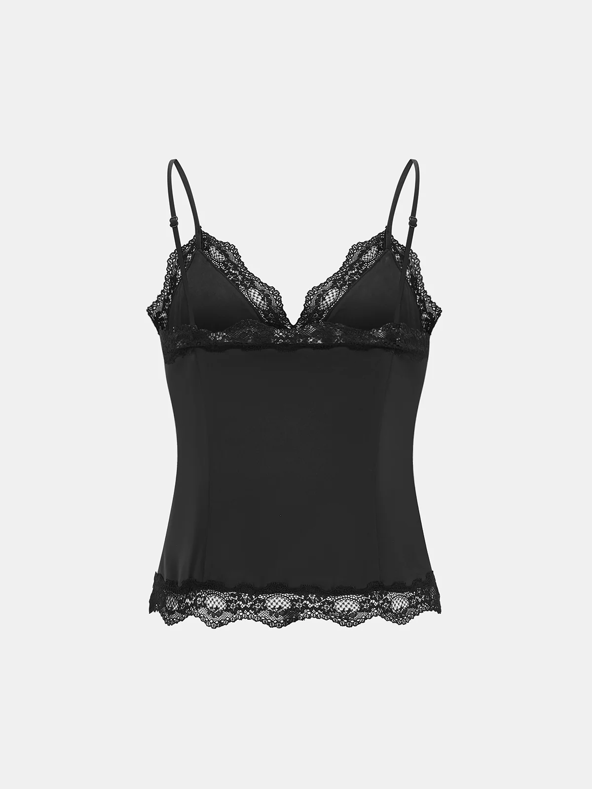 Lace Trim Satin Cami Top