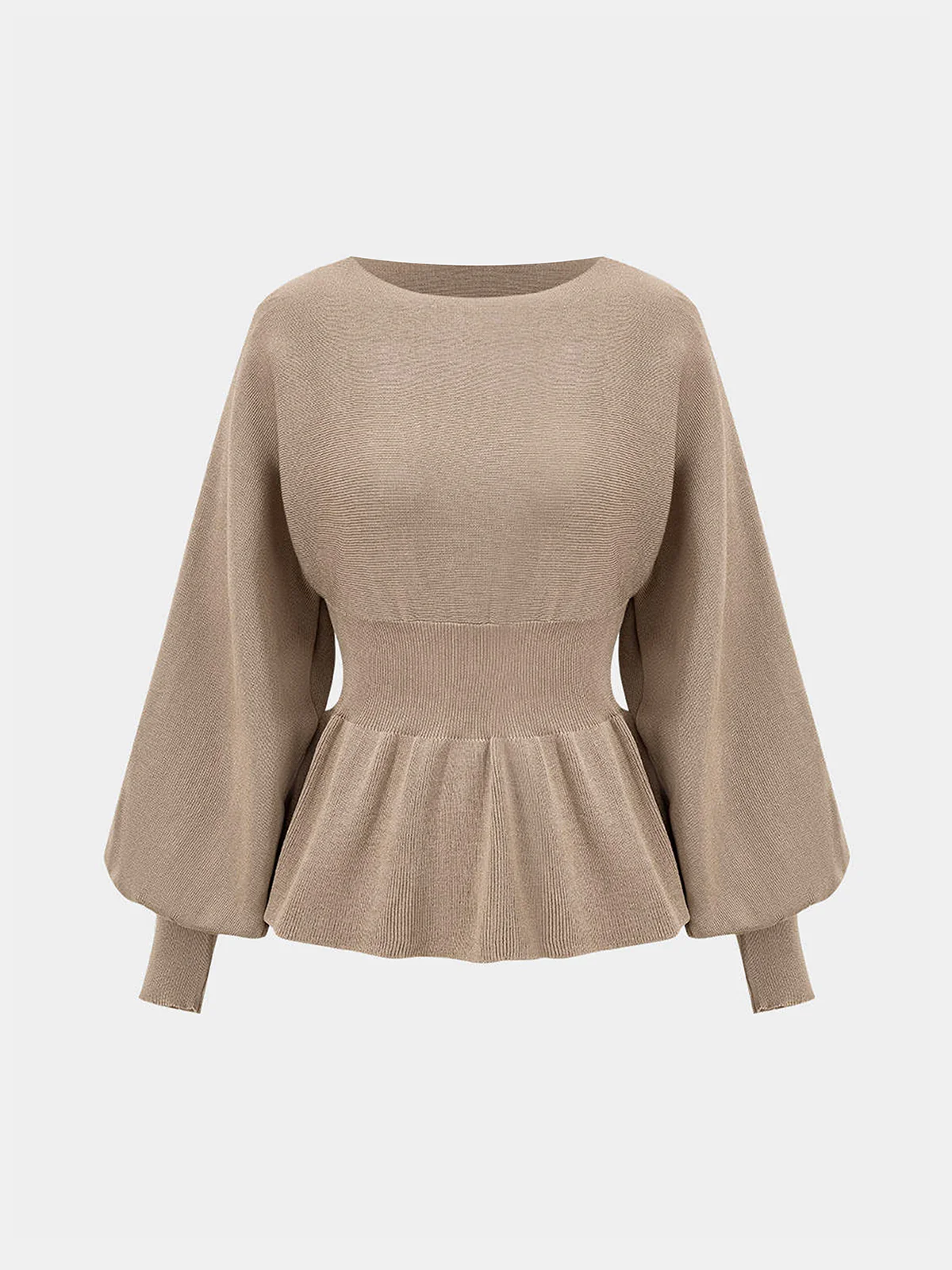 Knitted Peplum Top and Midi Skirt Set