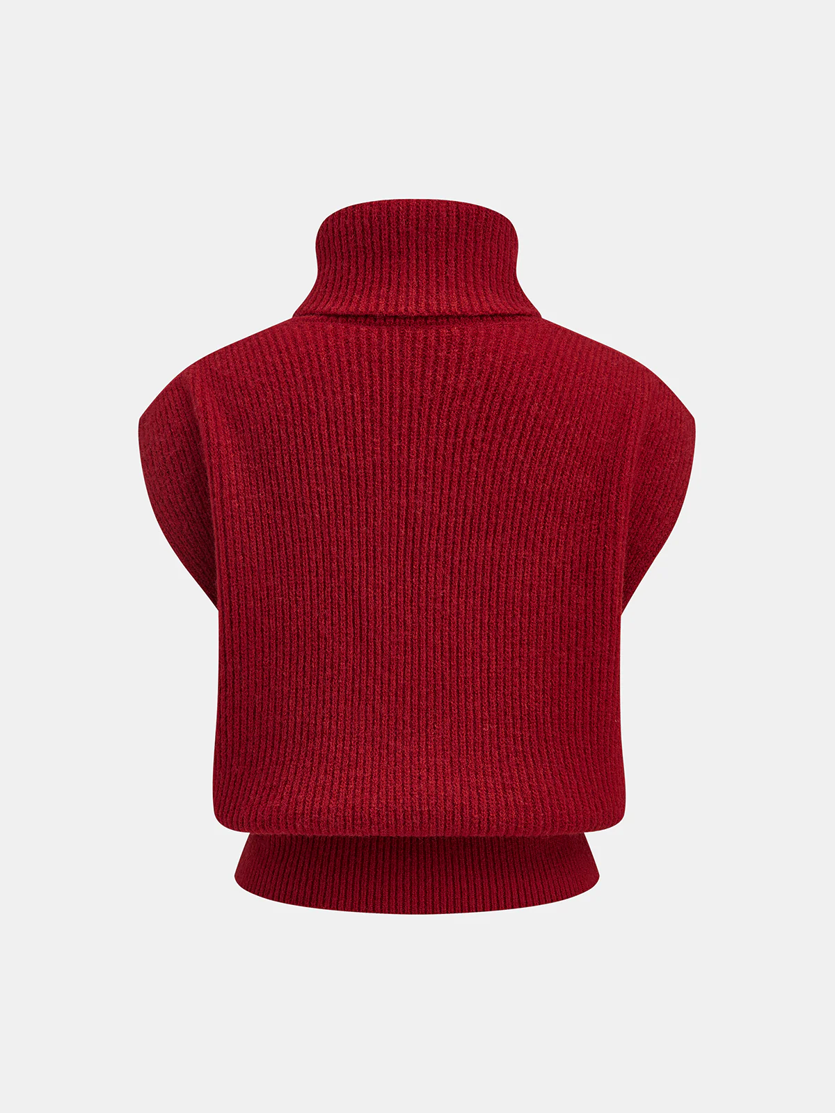 Turtleneck Ribbed Sweater Vest