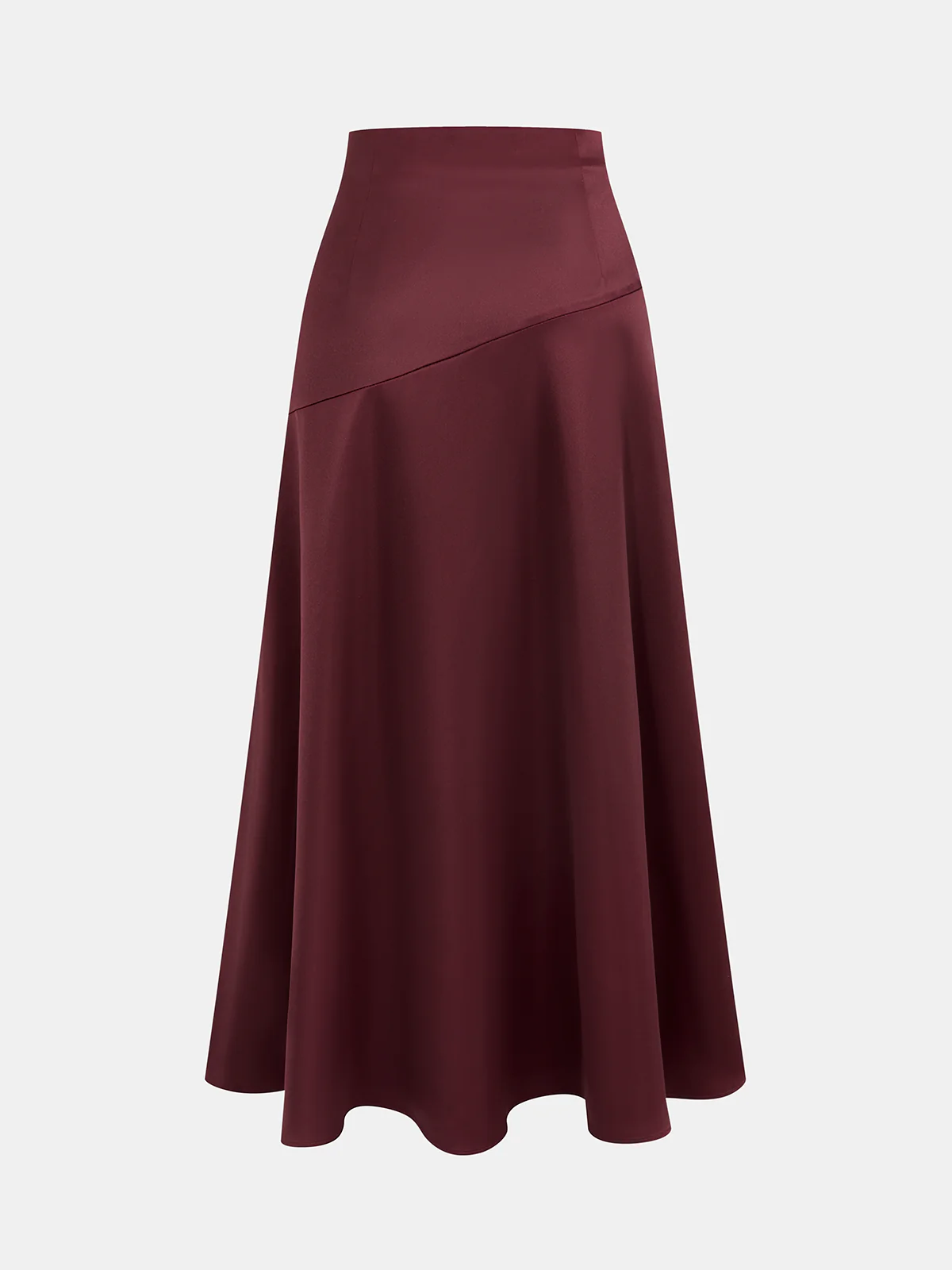 Satin Asymmetrical Midi Skirt