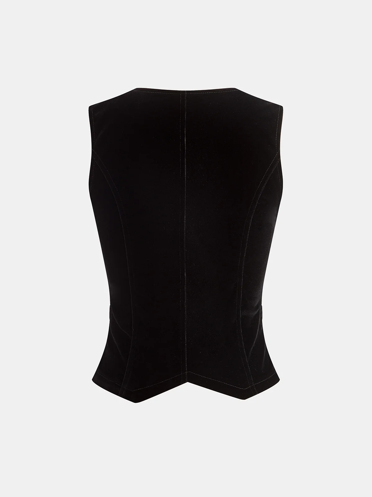 Button-Front Velvet Fitted Vest