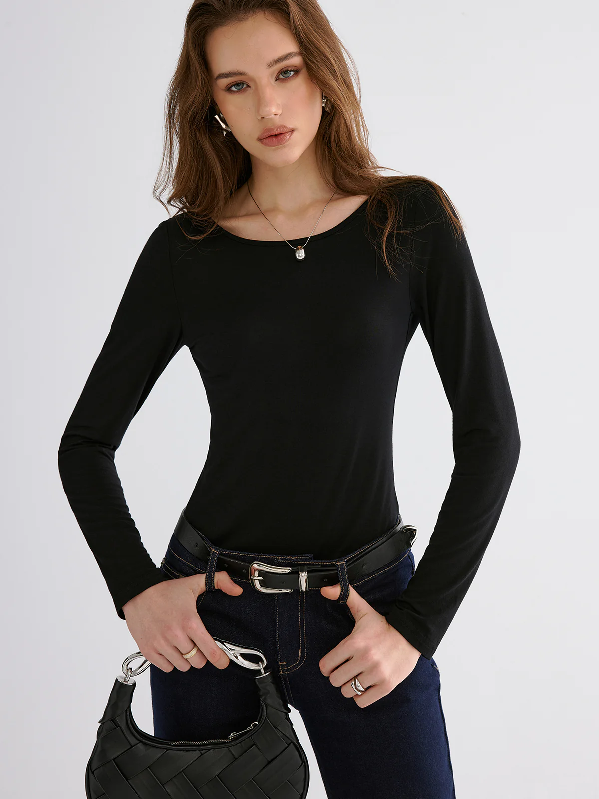 Butterfly Lace Back Long Sleeve Shirt