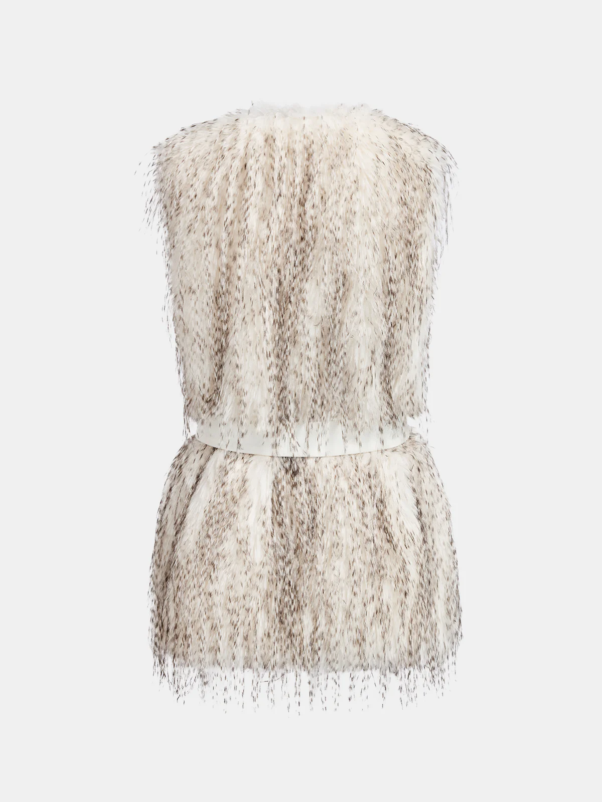 Belted Faux Fur Sleeveless Vest