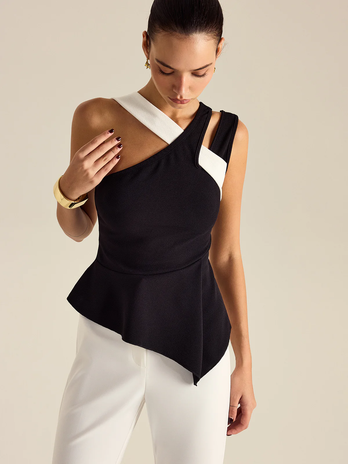 Asymmetric Peplum Top