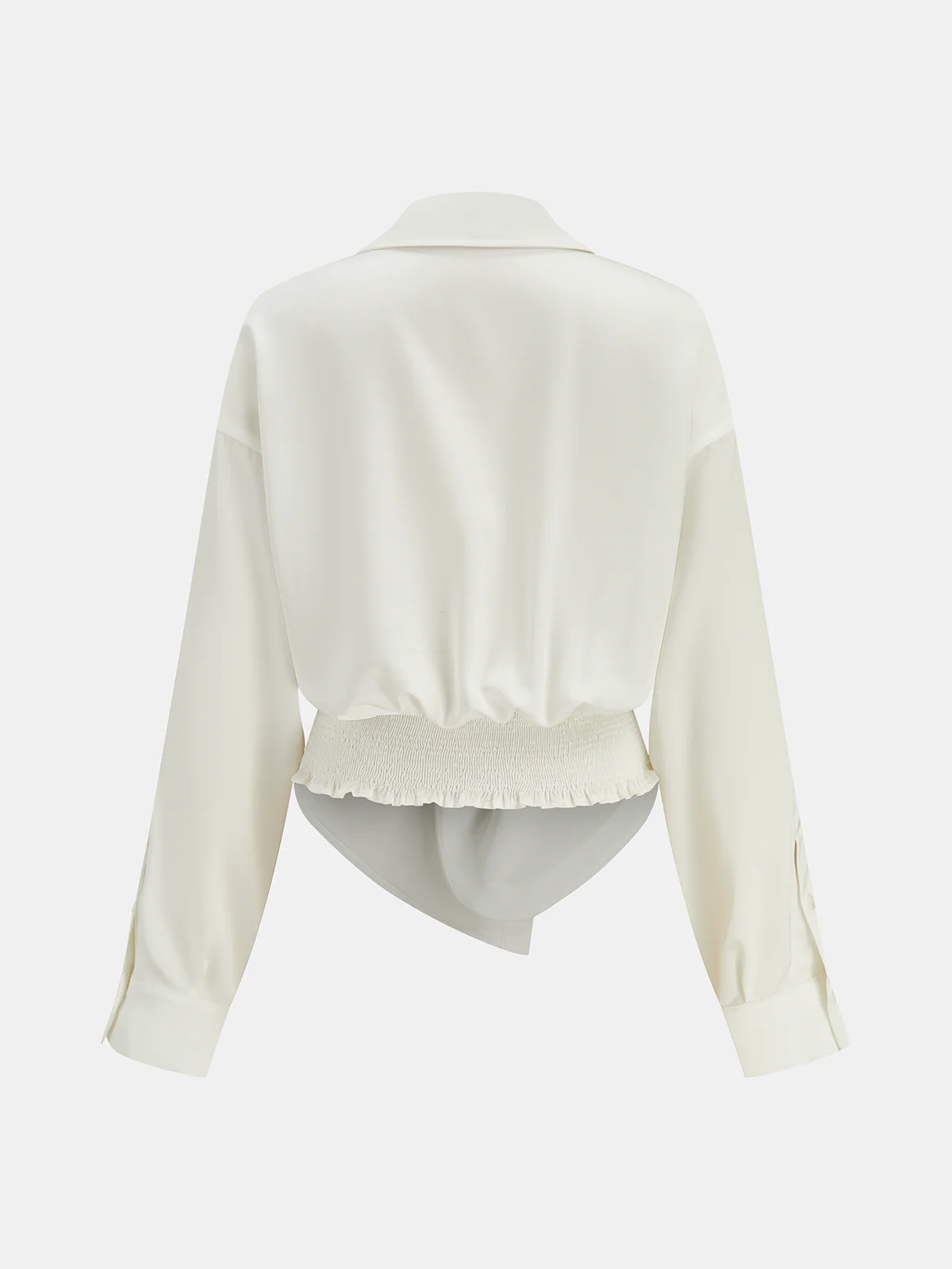 Collared Twisted Front Long Sleeve Shirt