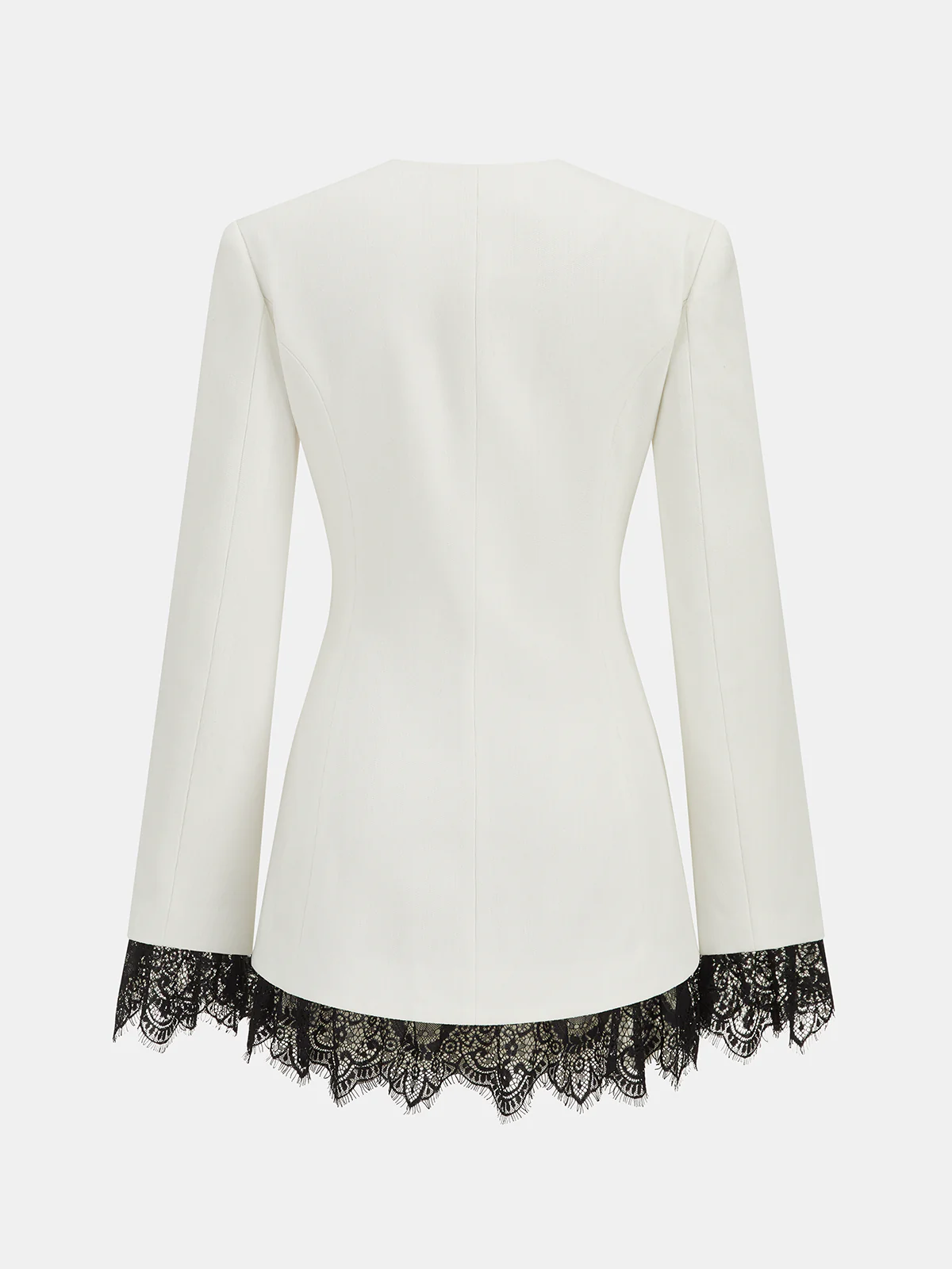 Lace Trim Metal Button Blazer