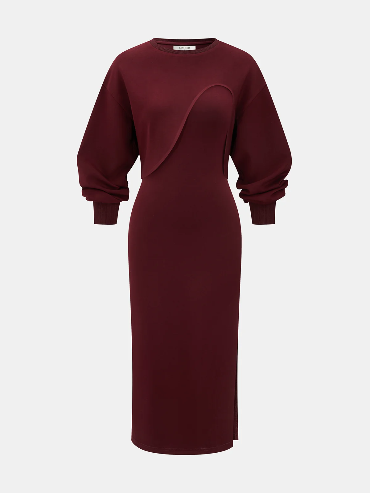 Cut-Out Cropped Sweatshirt & Bodycon Dress Set