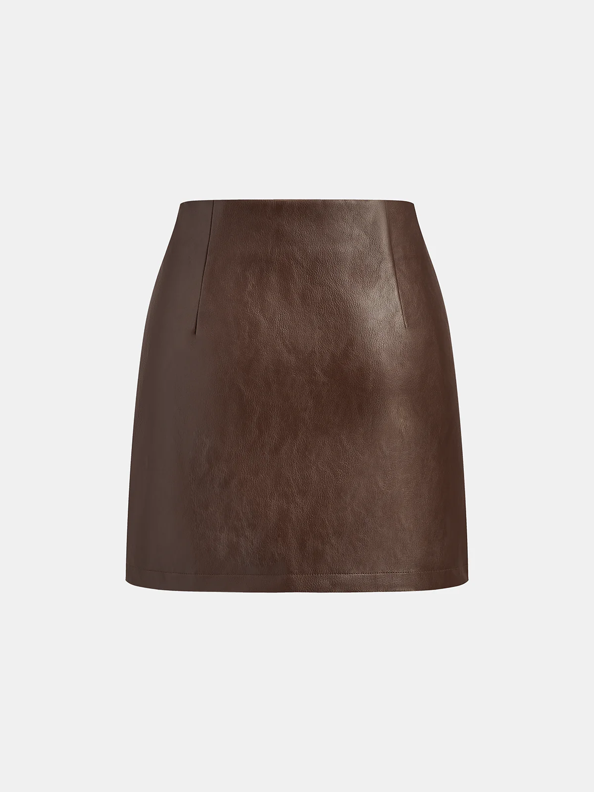PU Leather Metal Detail Mini Skirt