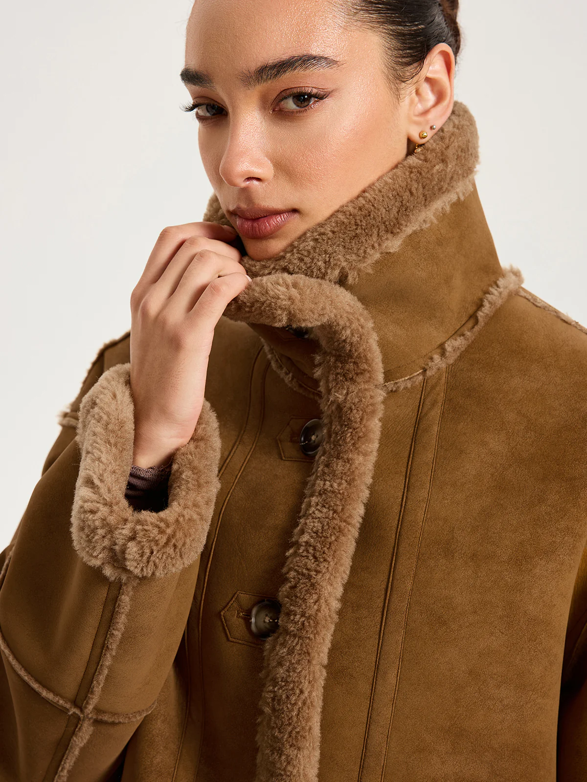 Reversible Shearling Collared Jacket