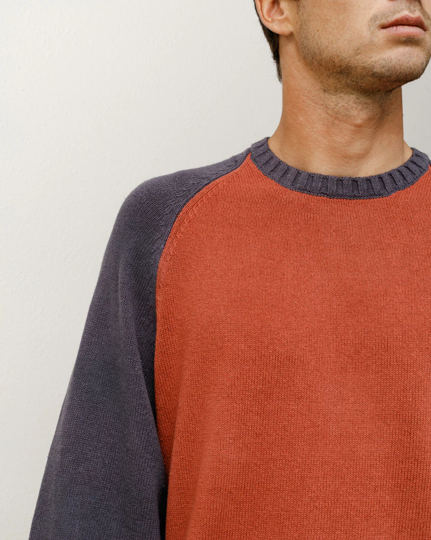 COLORBLOCKED RAGLAN KNIT CREW