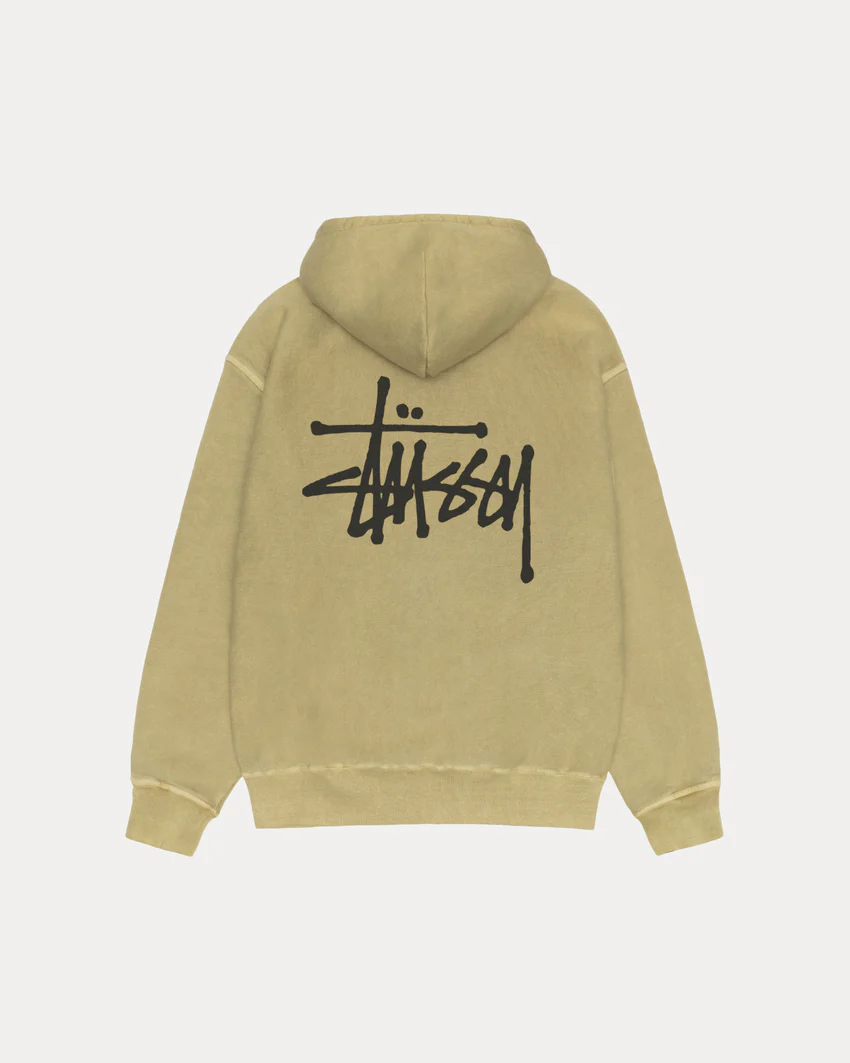 BASIC STÜSSY ZIP HOODIE PIGMENT DYED