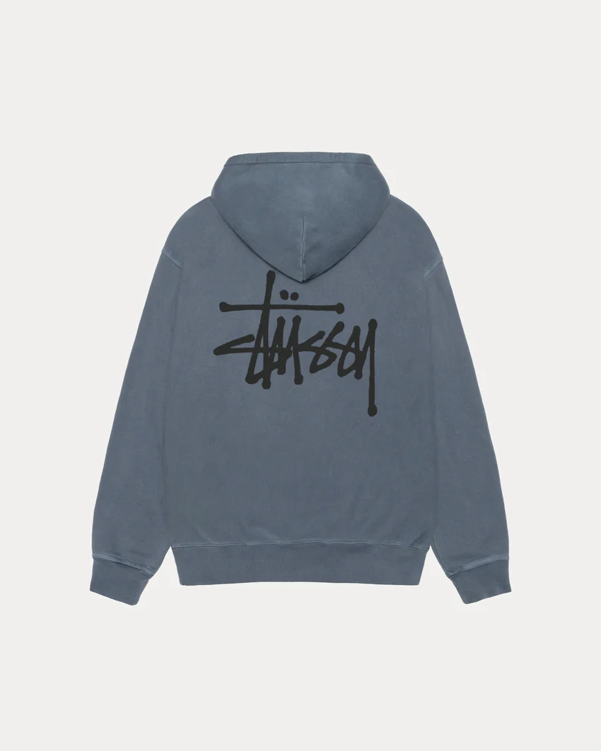 BASIC STÜSSY ZIP HOODIE PIGMENT DYED