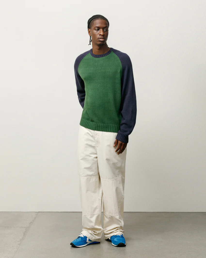 COLORBLOCKED RAGLAN KNIT CREW