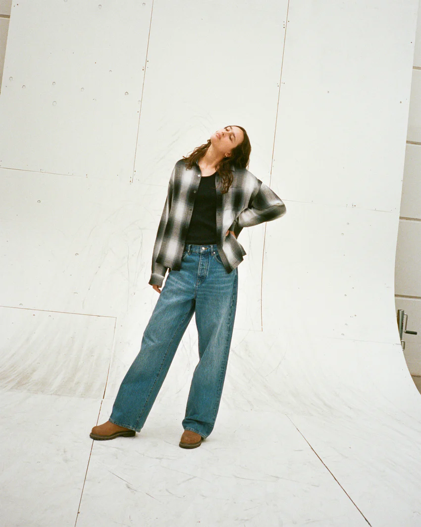 LOOSE WEAVE PLAID SHIRT