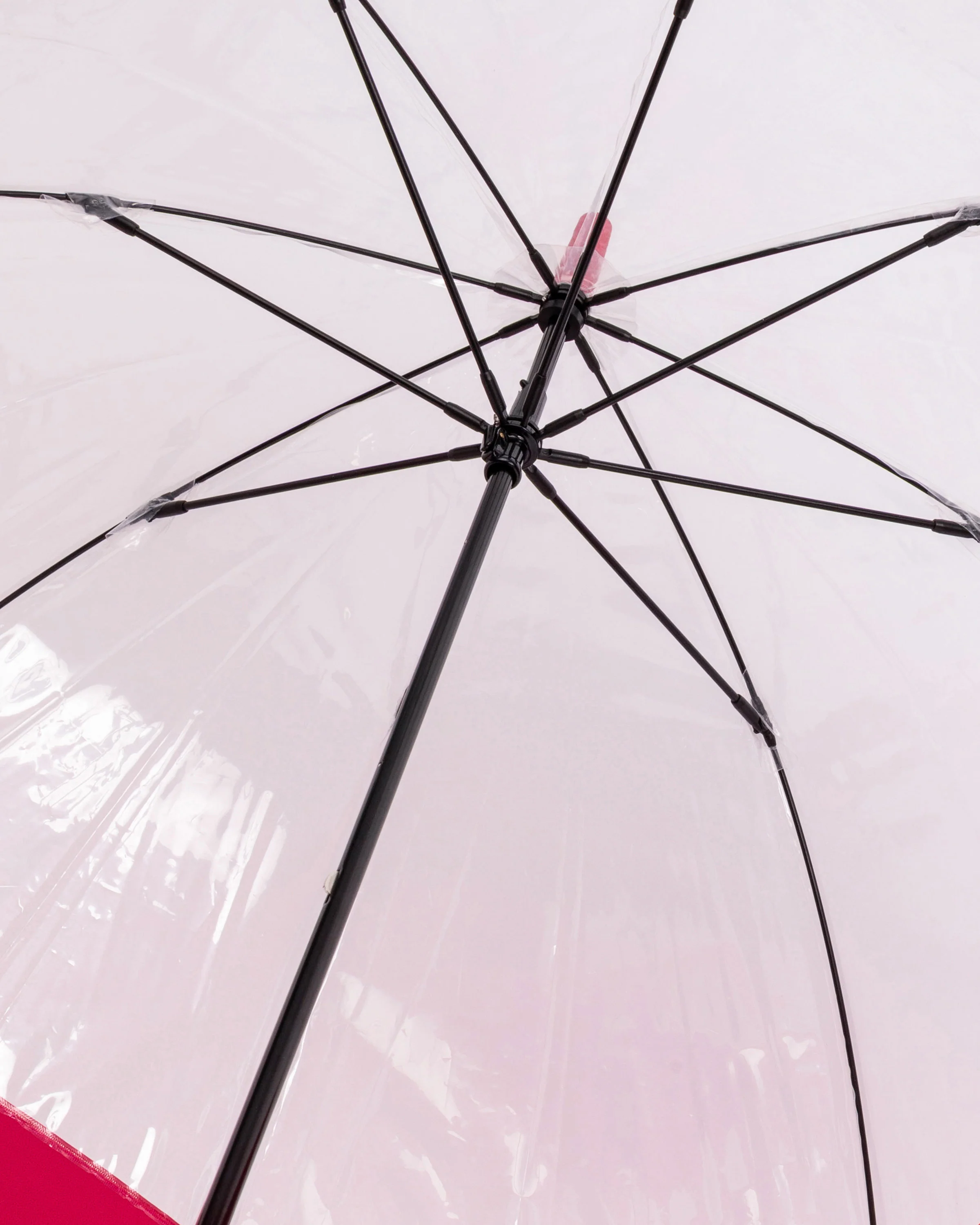 トランスペアレント マスタッシュ バブル アンブレラ - ミリタリー レッド