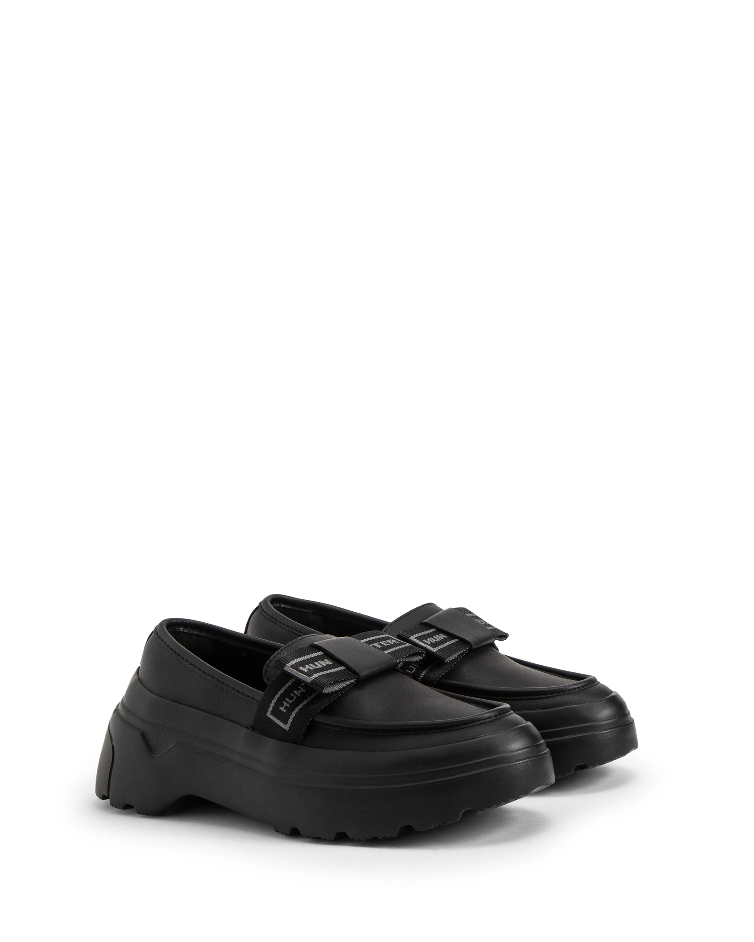 リファインド エクスプローラー フラットフォーム ボウ ローファー - ブラック