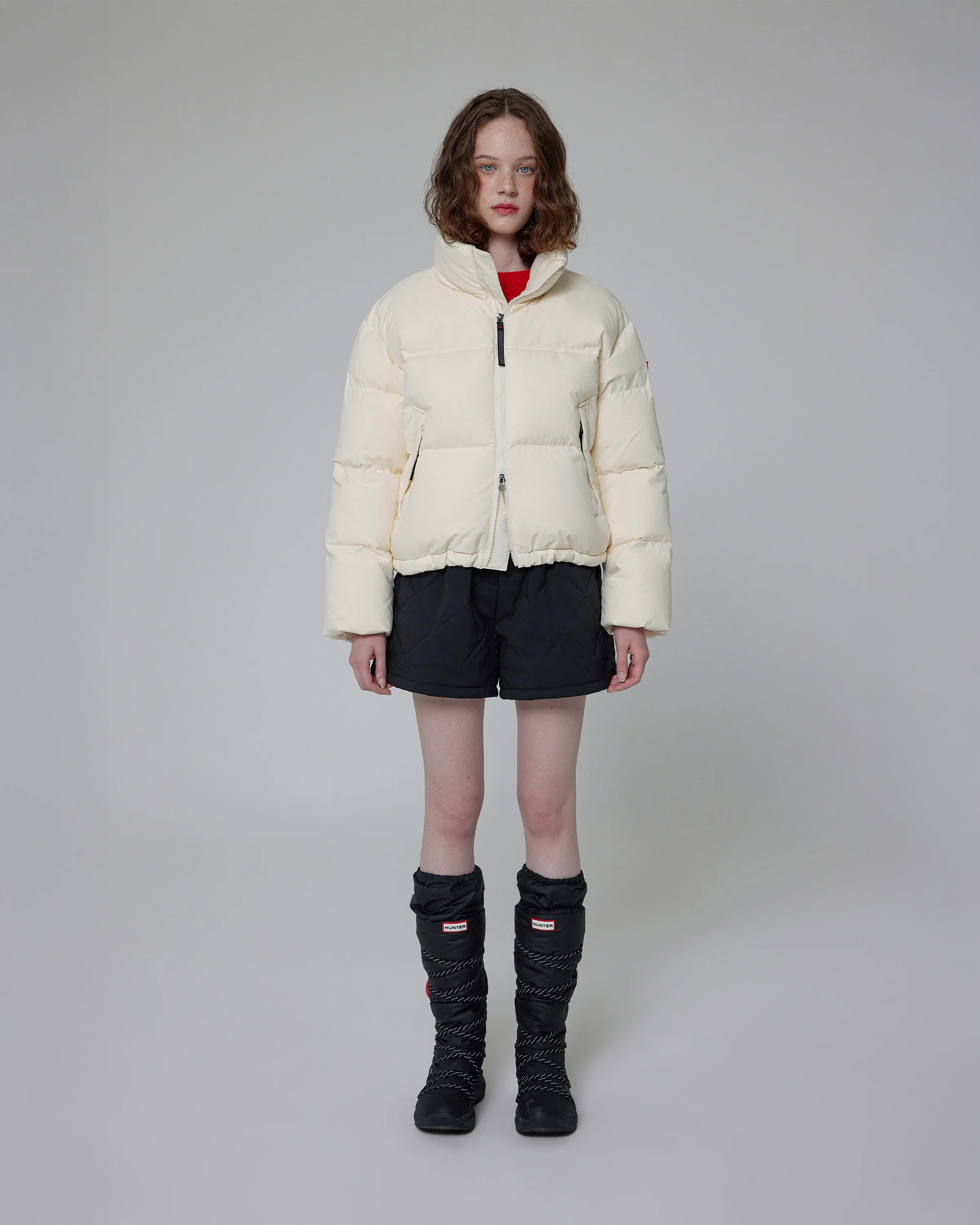 レディース イン／アウト パファー ダウン ジャケット - アイボリー