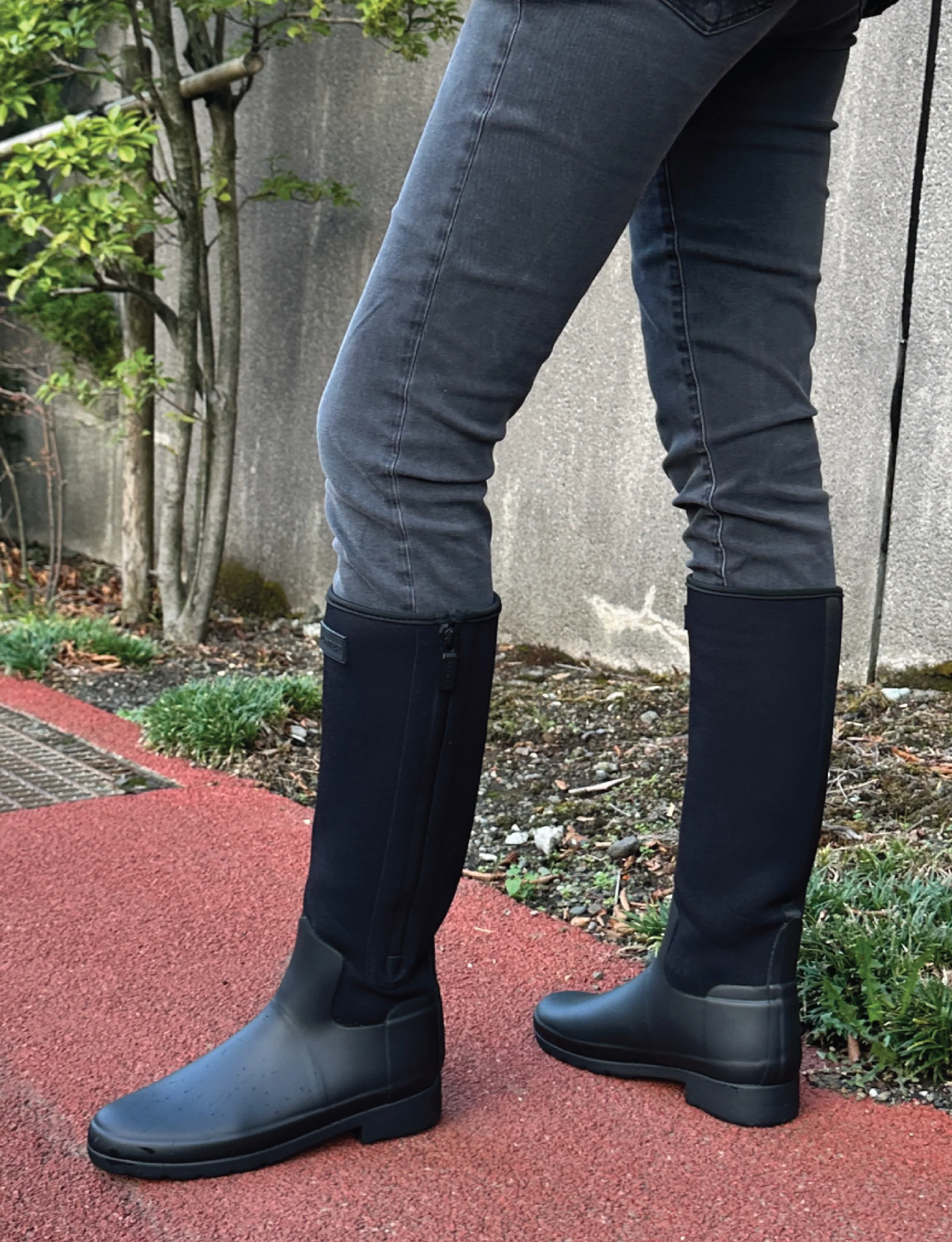 レディース リファインド トール ネオプレン ジップ ブーツ - ブラック