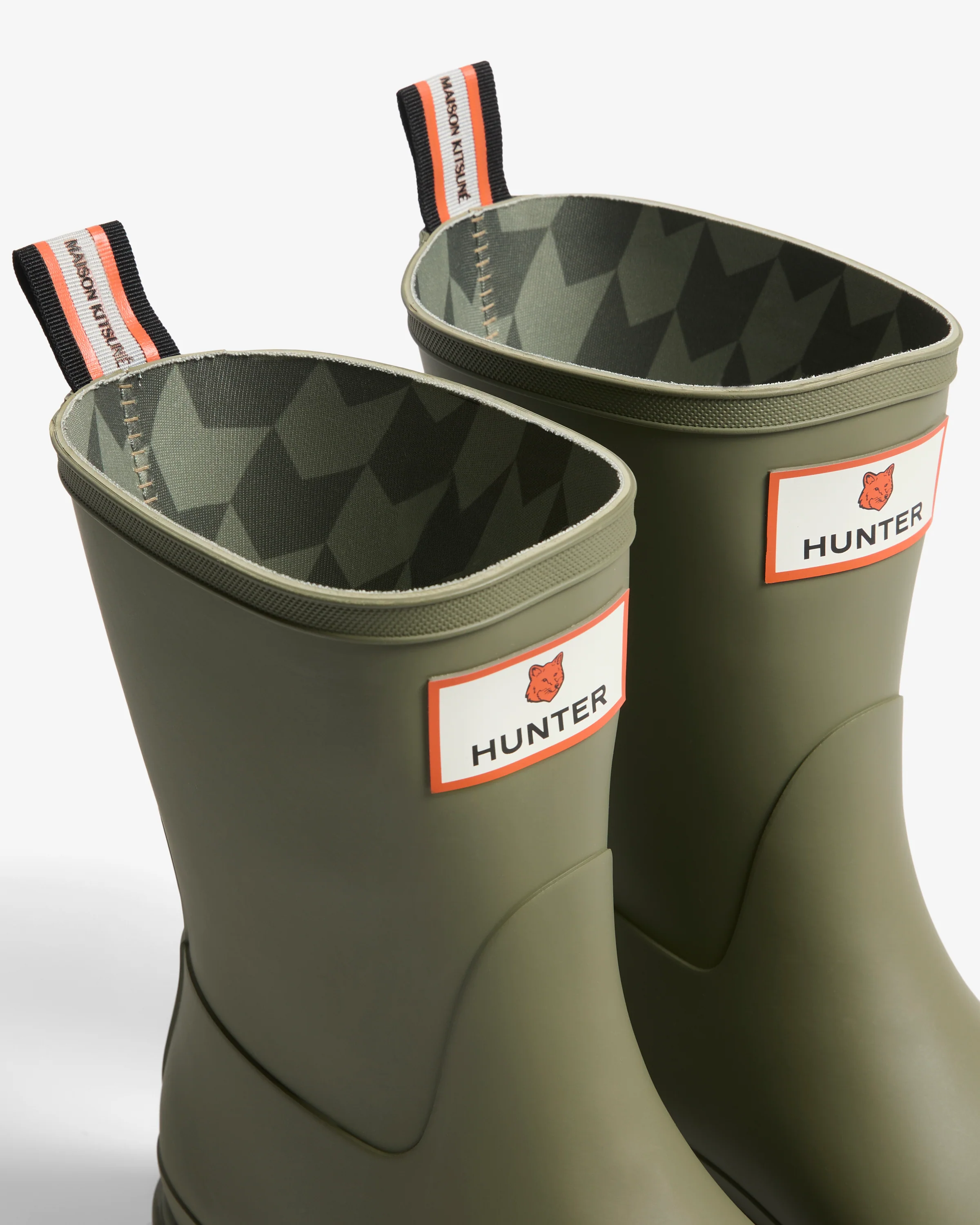 メゾン キツネ x ハンター ユニセックス ダウンポア ショート ブーツ - ローレルグリーン