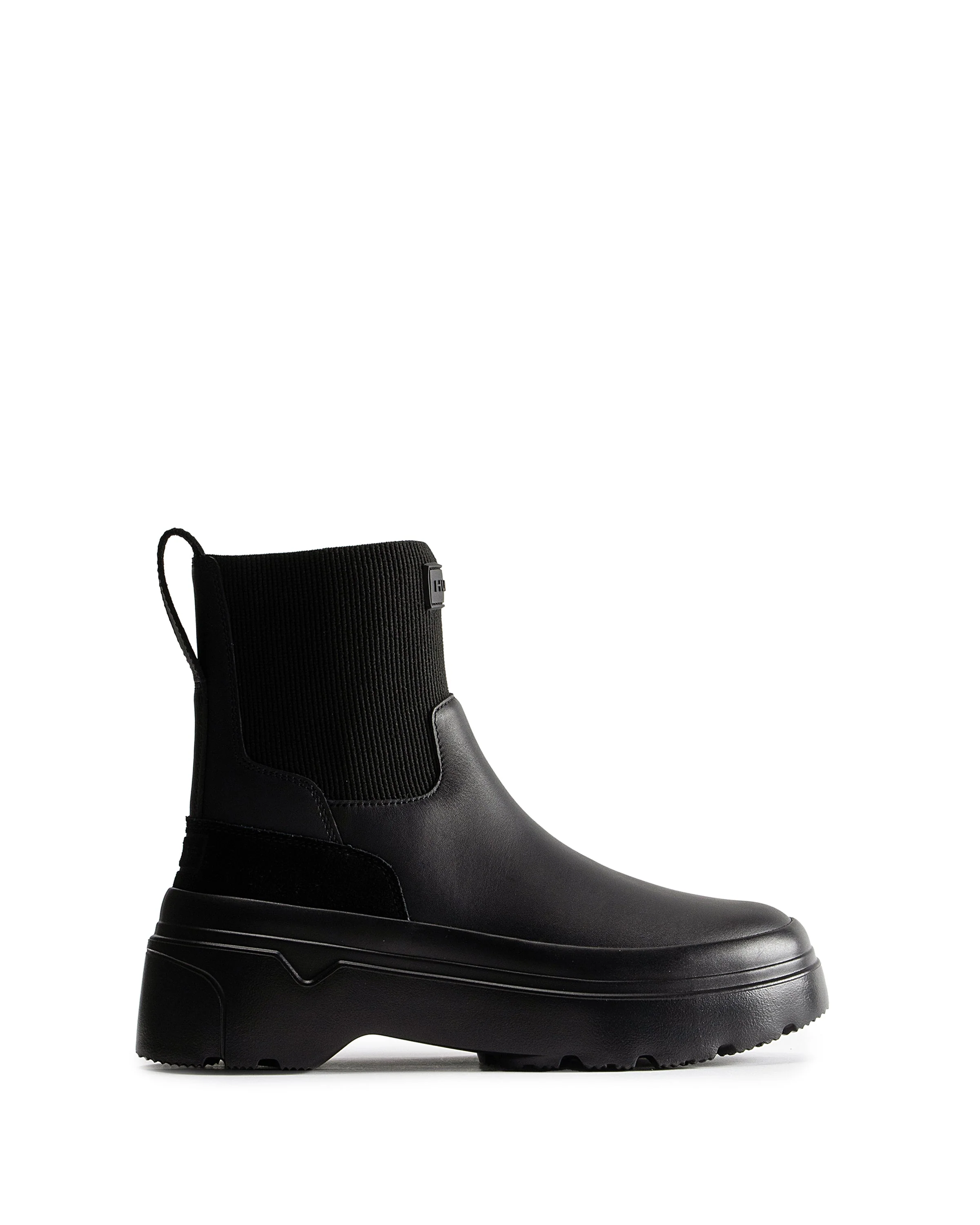 レディース エクスプローラー チェルシー フラットフォームブーツ  -  ブラック