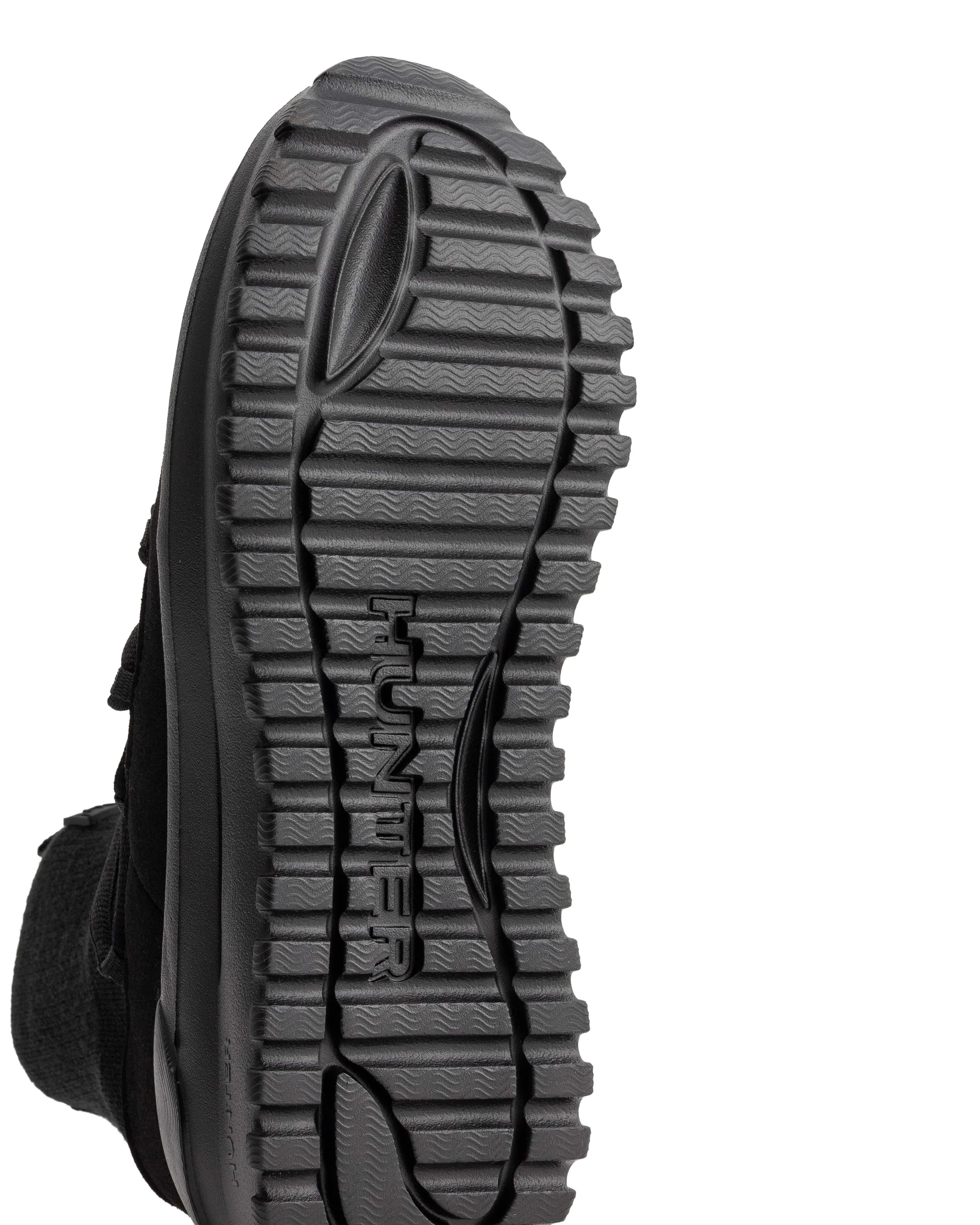 ユニセックス トラベル フロー ビーガン スエード ニット レース ブーツ - ブラック