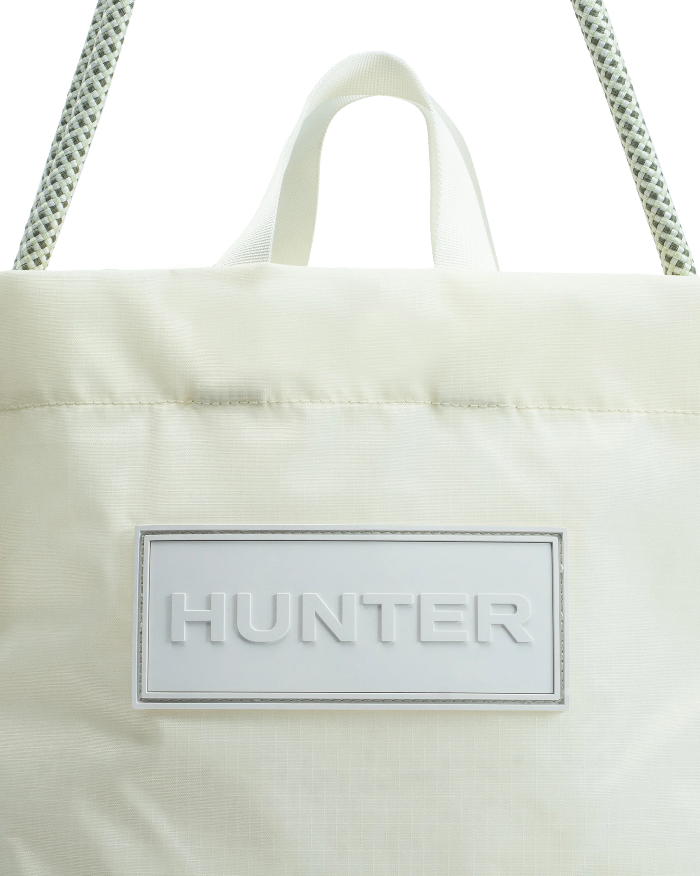 トラベル リップストップ リサイクル ナイロン トート バッグ - シェイディッド ホワイト