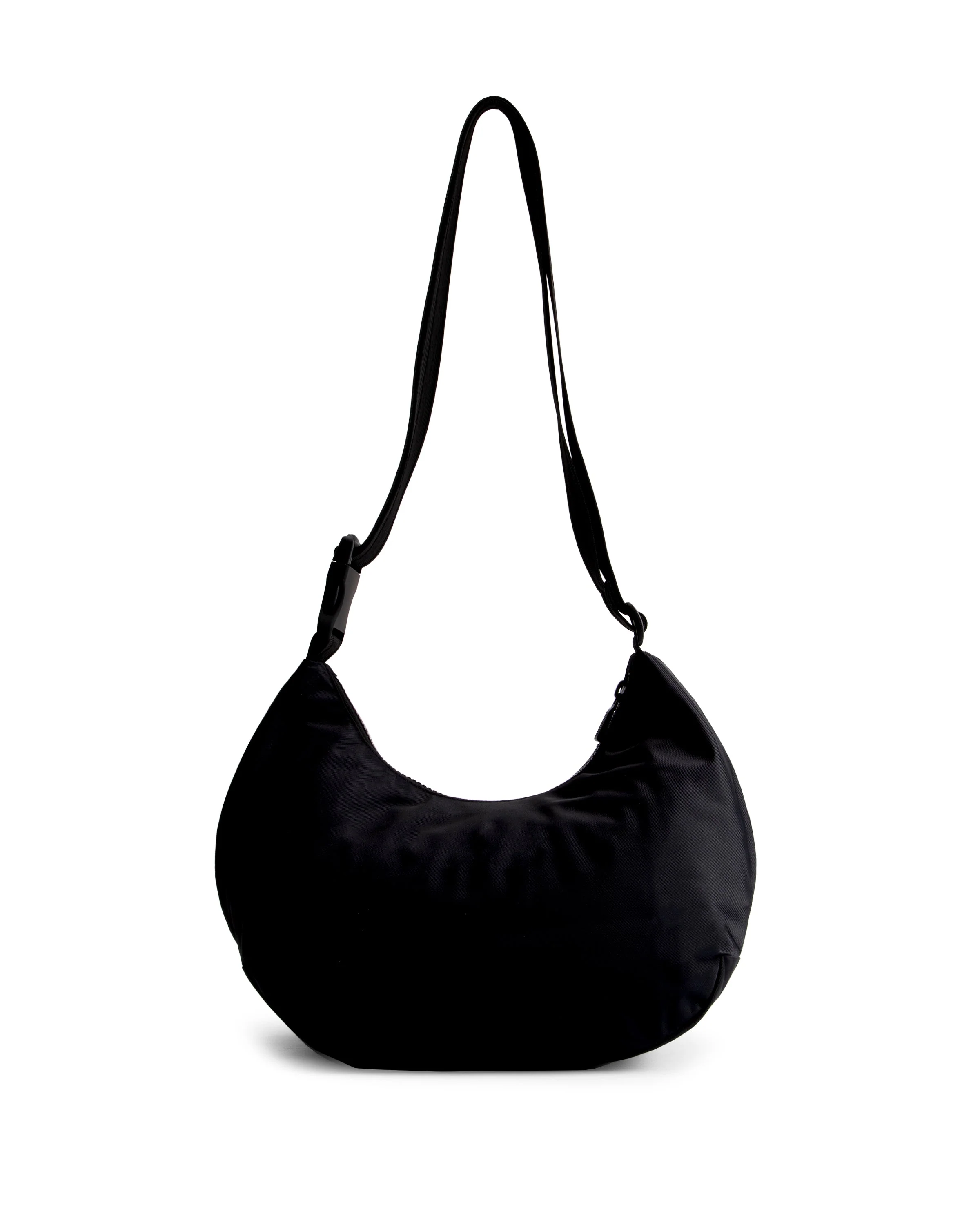 ナイロン ミディ ホーボー  -  ブラック