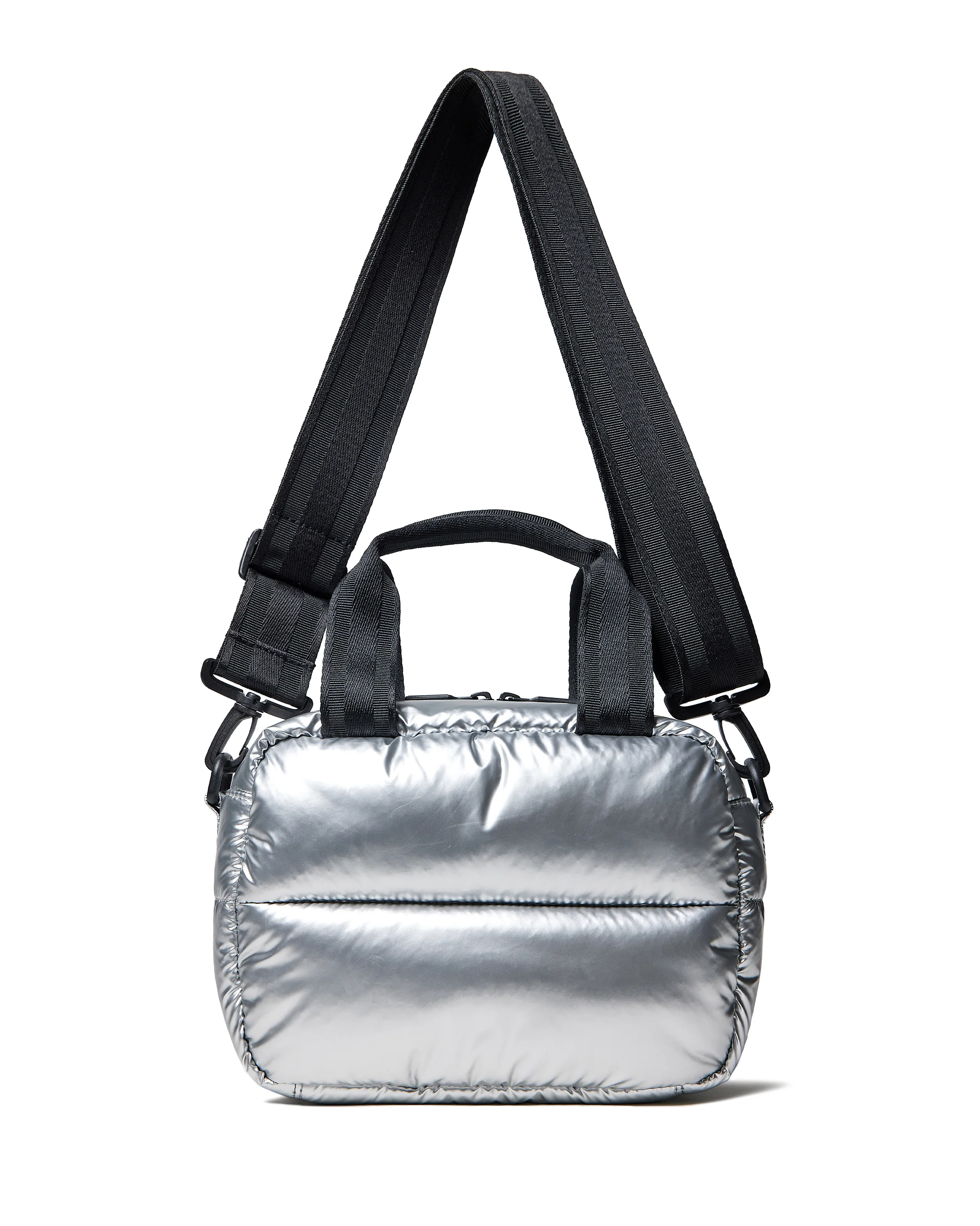 イントレピッド エクストラ パフド ミニ ボストン - シルバー ホイル