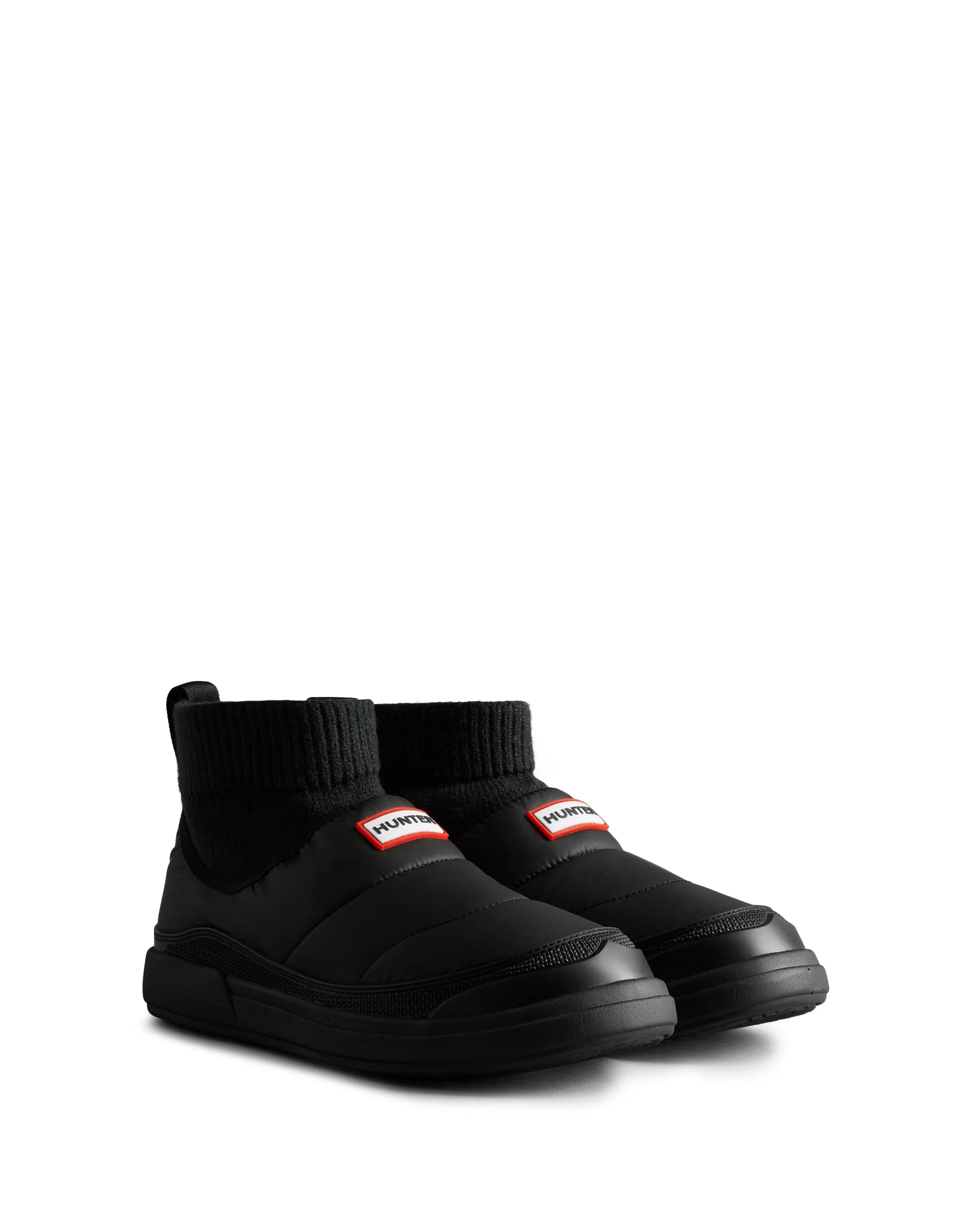 レディース イン/アウト パファー ニッテッド カフ ブーツ - ブラック