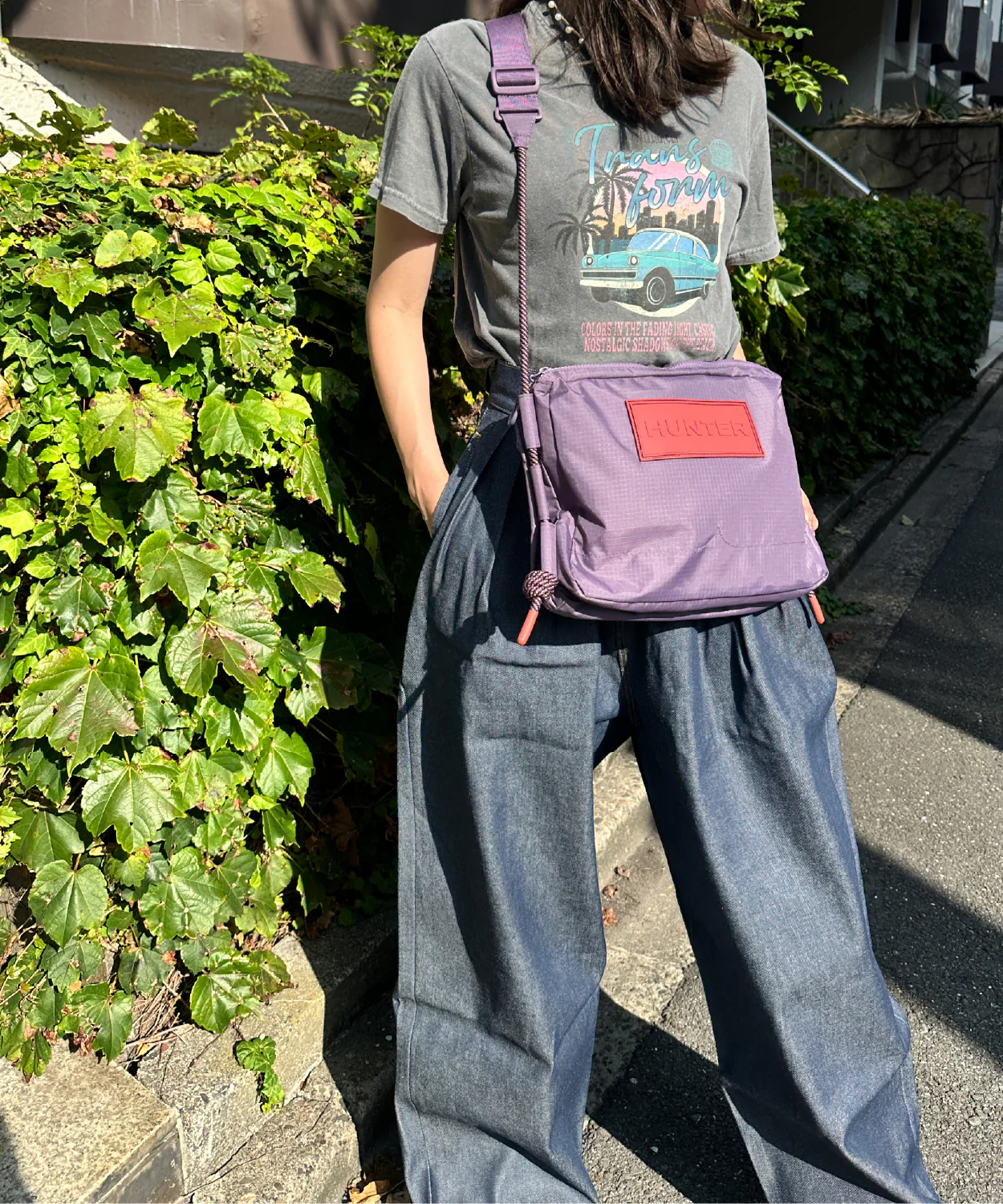 トラベル リップストップ リサイクル ナイロン サコッシュ - ドリーミーグレープ