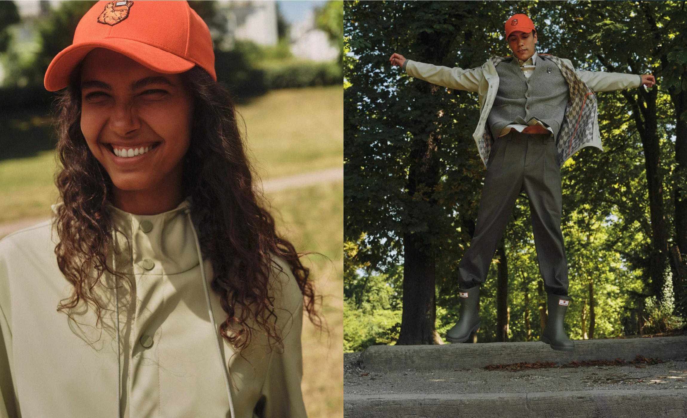 メゾン キツネ x ハンター フォックス ヘッド パッチ キャップ - バーントオレンジ