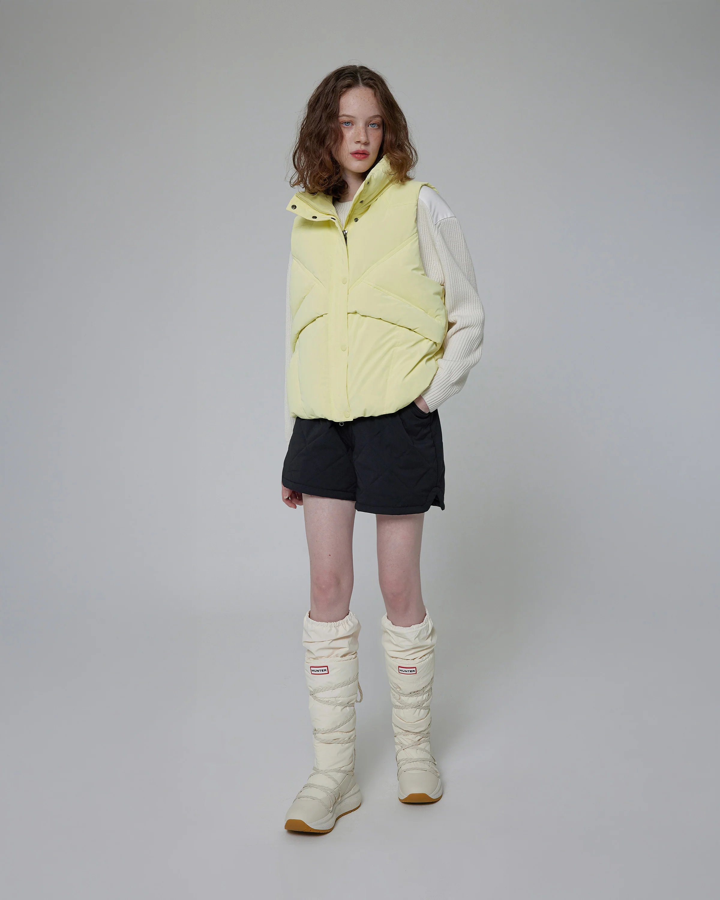 ユニセックス ハンター グリップ トール スノー ブーツ - ホワイトウィロー/ガム