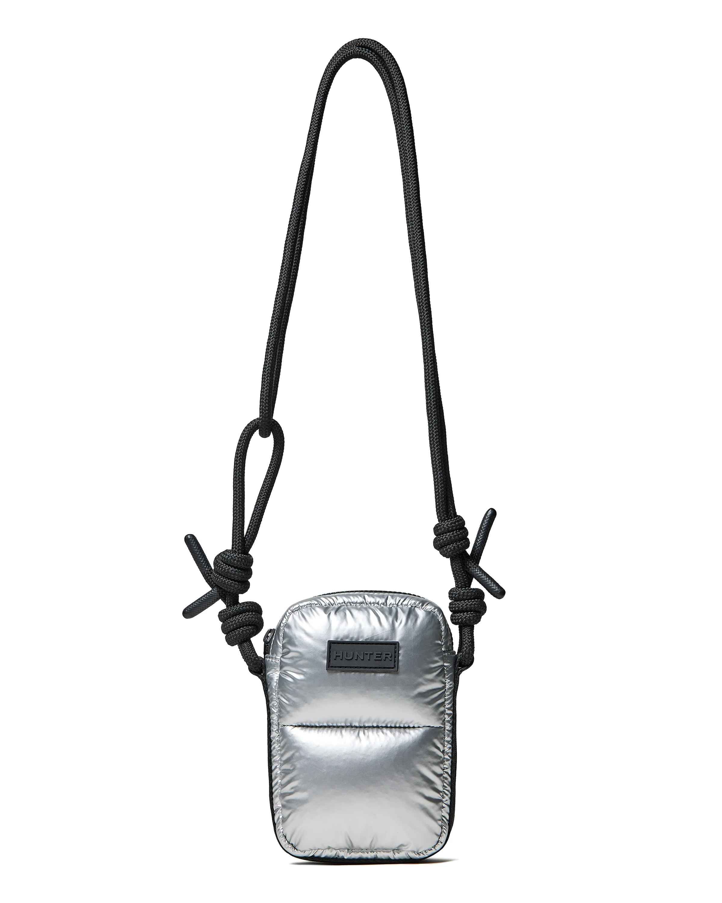 イントレピッド エクストラ パフド フォンポーチ - シルバー ホイル