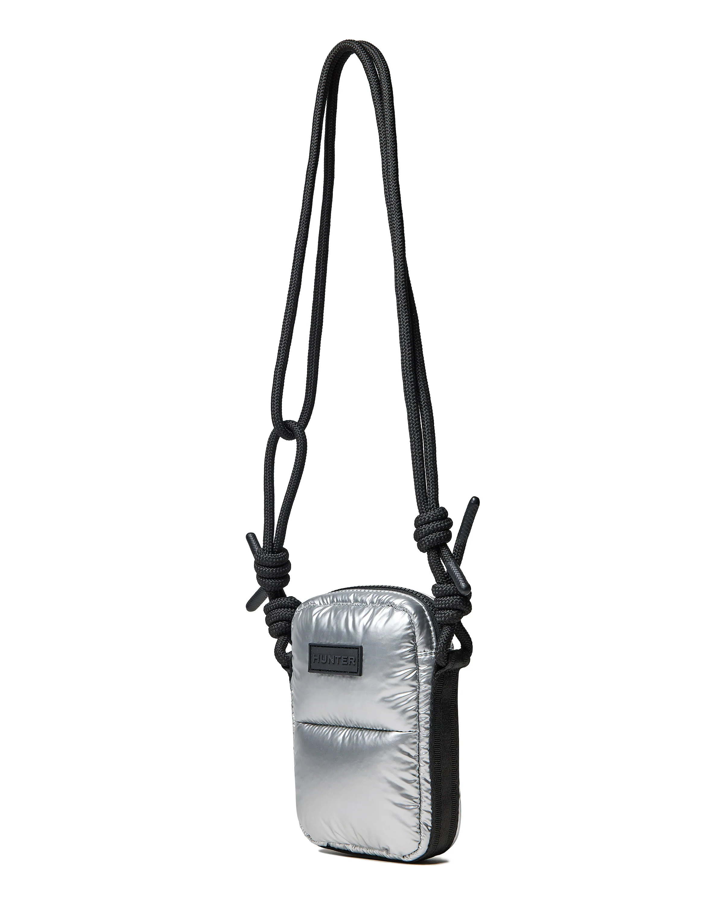 イントレピッド エクストラ パフド フォンポーチ - シルバー ホイル