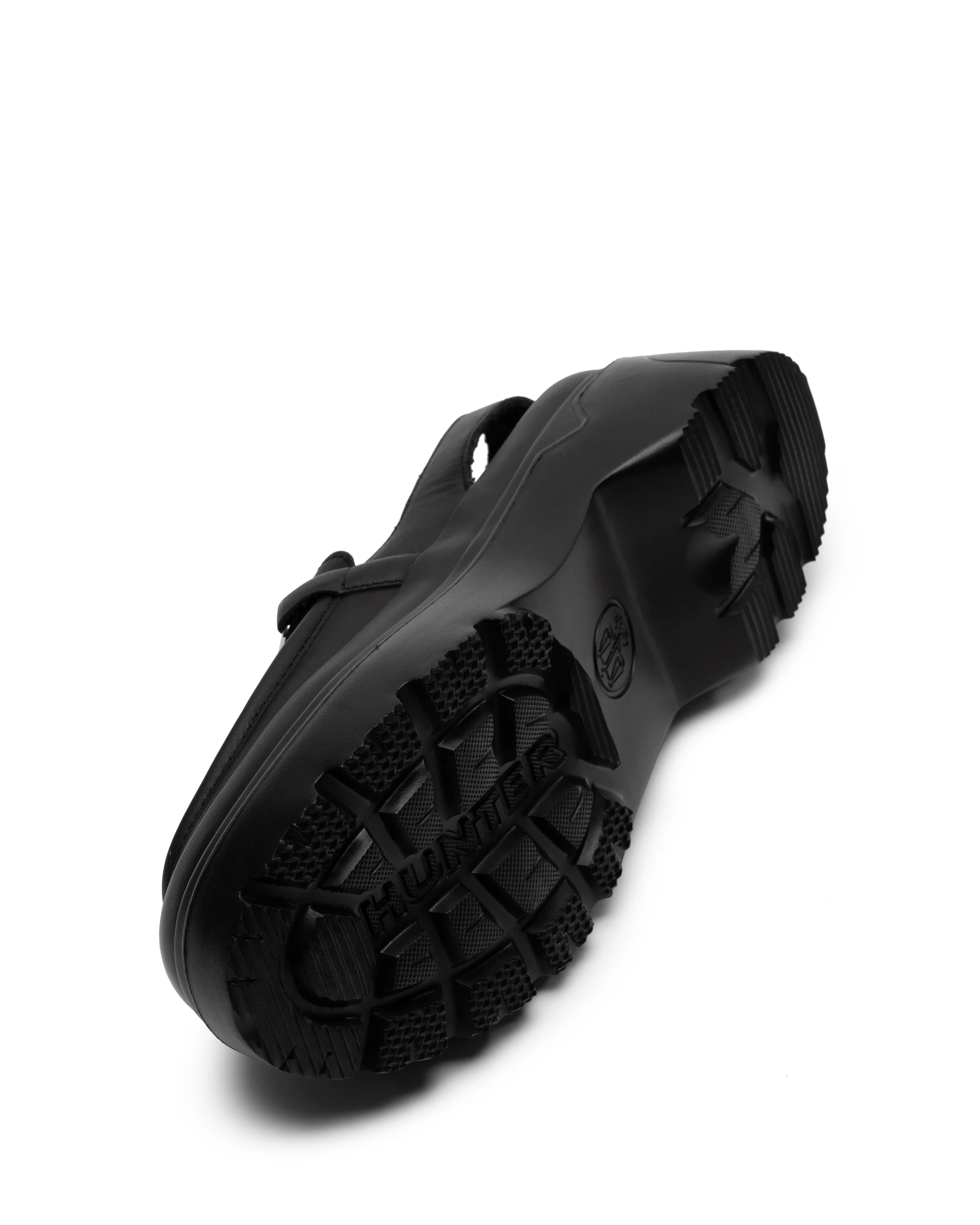 レディース リファインド フラットフォーム メタル ヒール ストラップ ローファー - ブラック