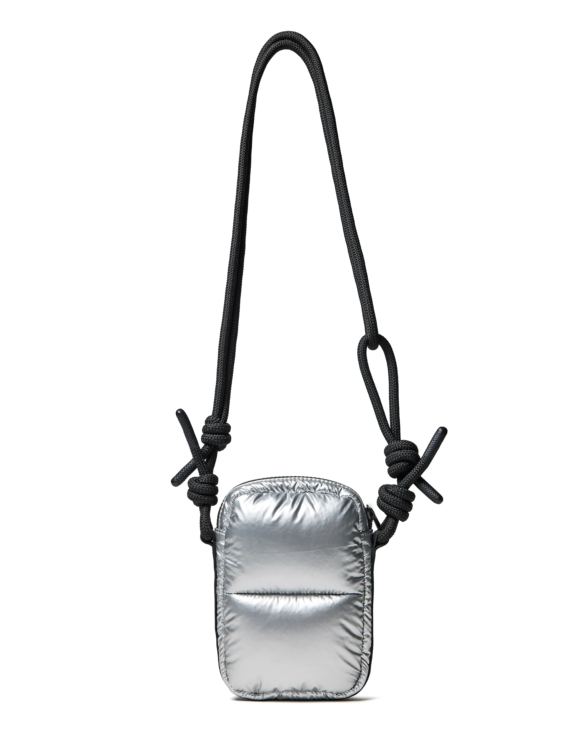 イントレピッド エクストラ パフド フォンポーチ - シルバー ホイル