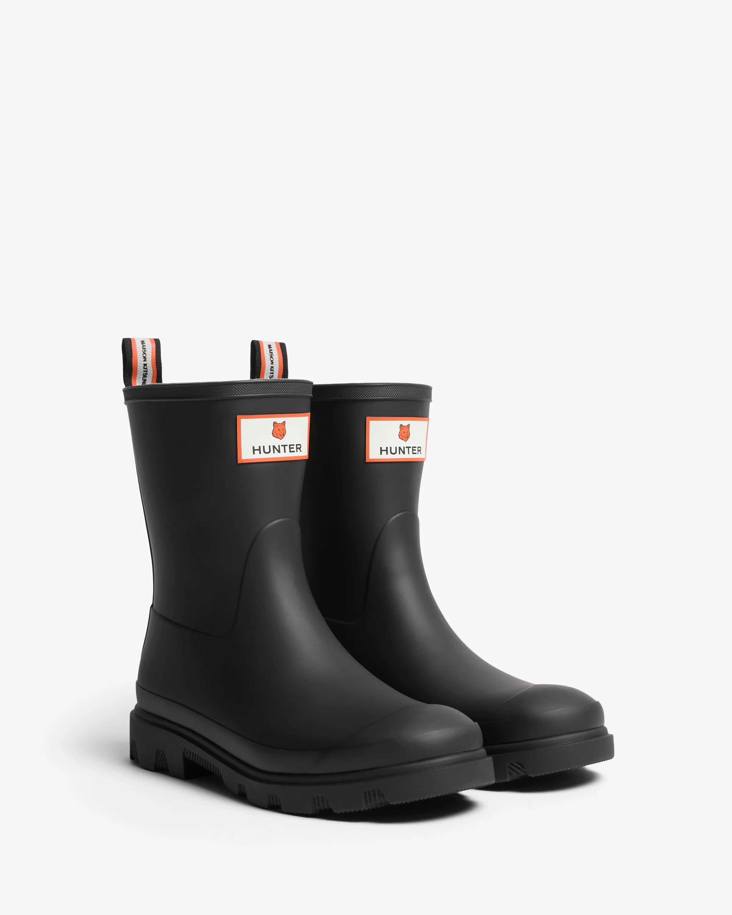 メゾン キツネ x ハンター ユニセックス ダウンポア ショート ブーツ - ブラック