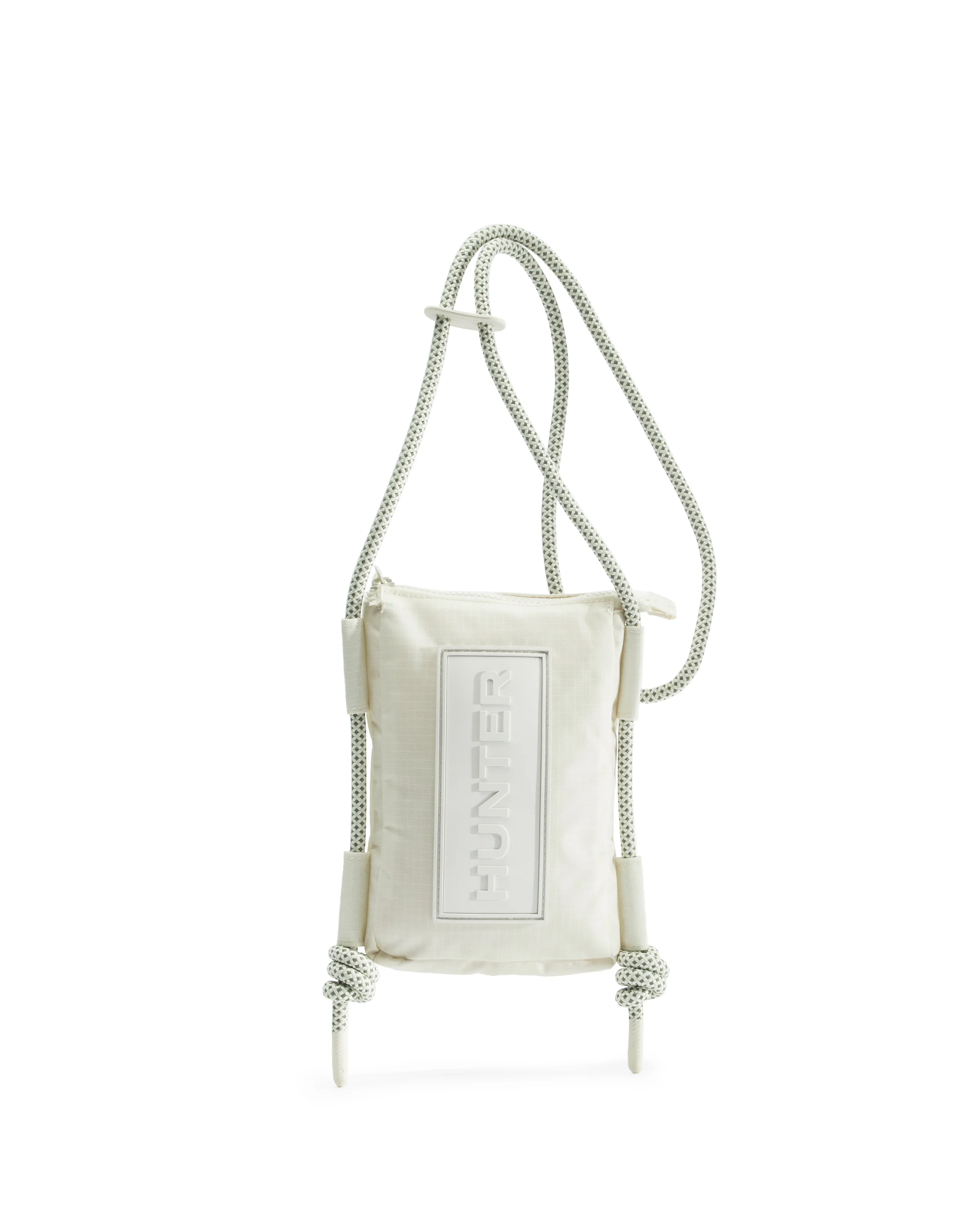 トラベル リップストップ リサイクル ナイロン フォンポーチ  -  シェイディッド ホワイト