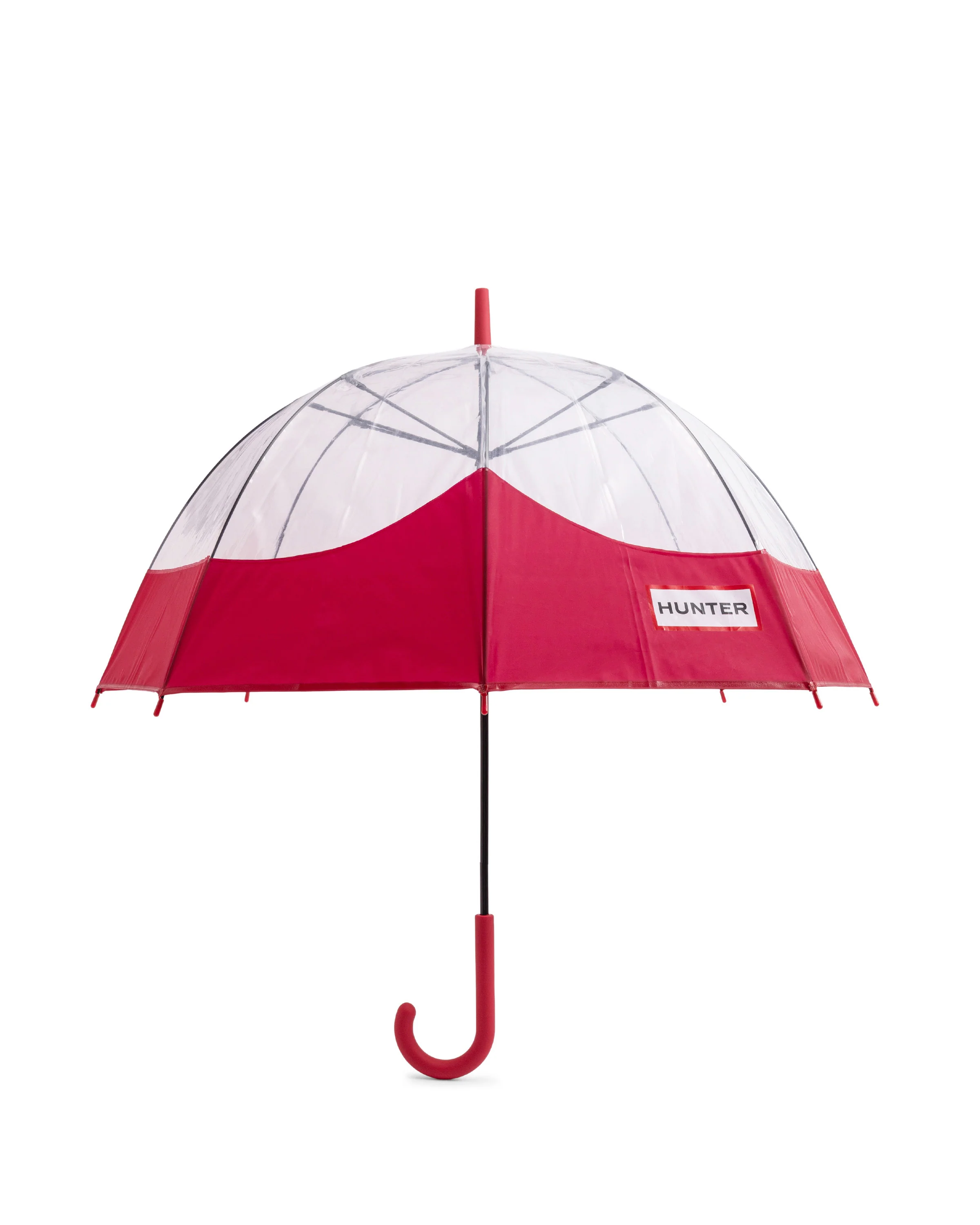 トランスペアレント マスタッシュ バブル アンブレラ - ミリタリー レッド