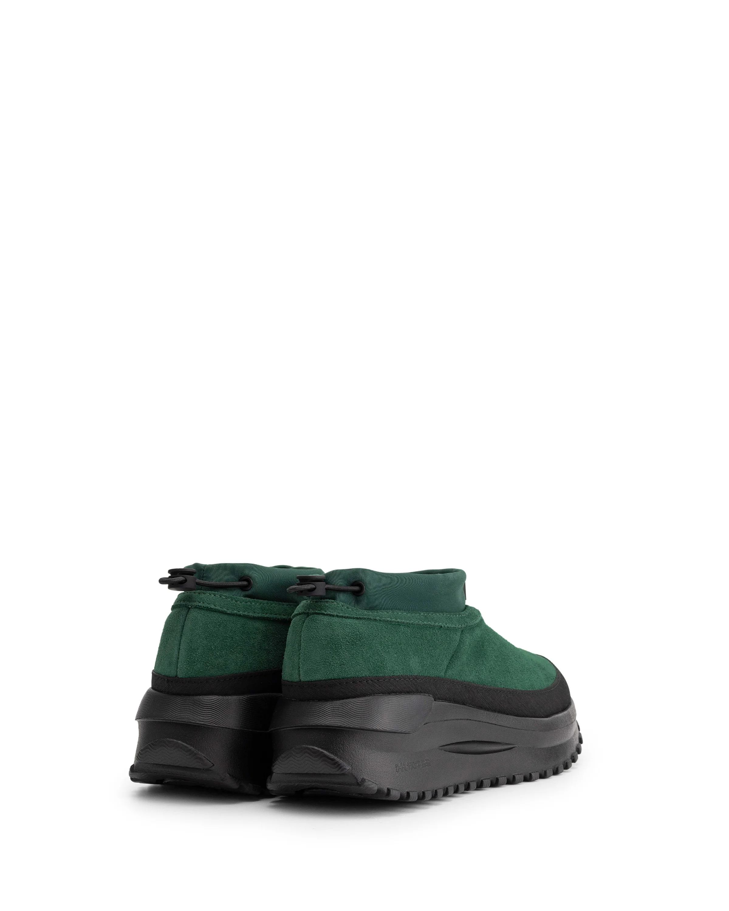 ユニセックス トラベル フロー スエード トレーナー - ブラック / リッチグリーン