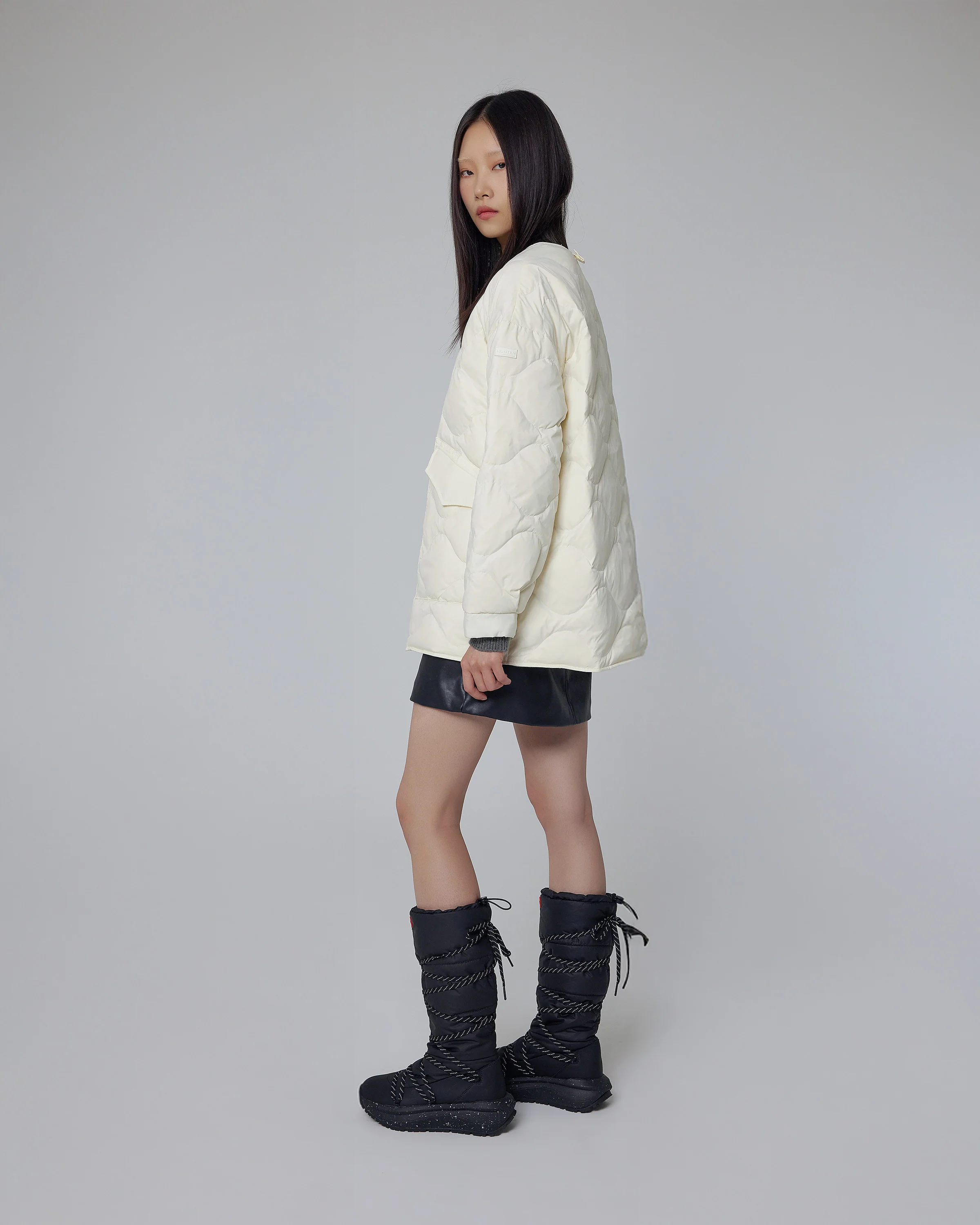 ユニセックス ハンター グリップ トール スノー ブーツ - ブラック