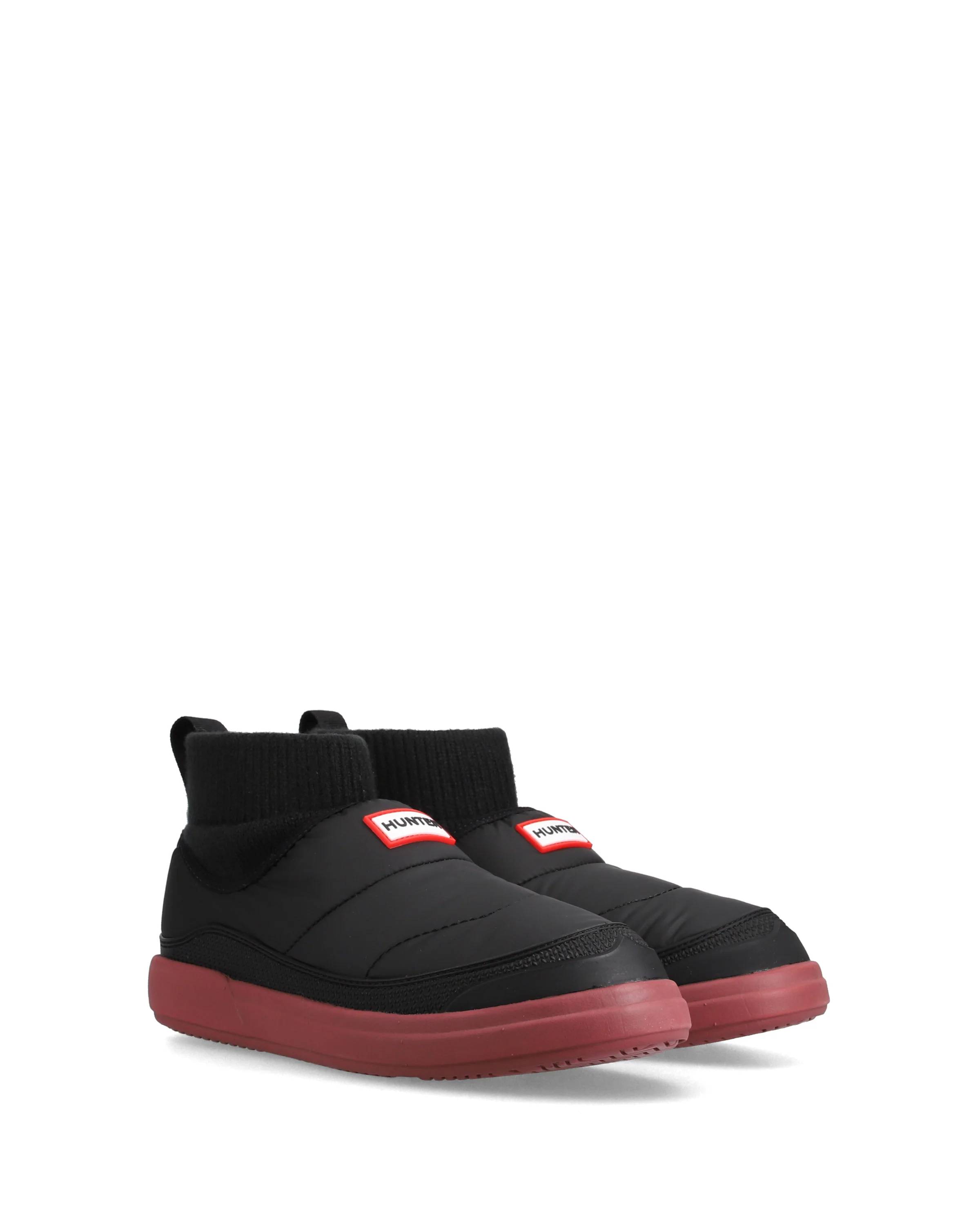 レディース イン/アウト パファー ニッテッド カフ ブーツ - ブラック / ドリーミーローズ