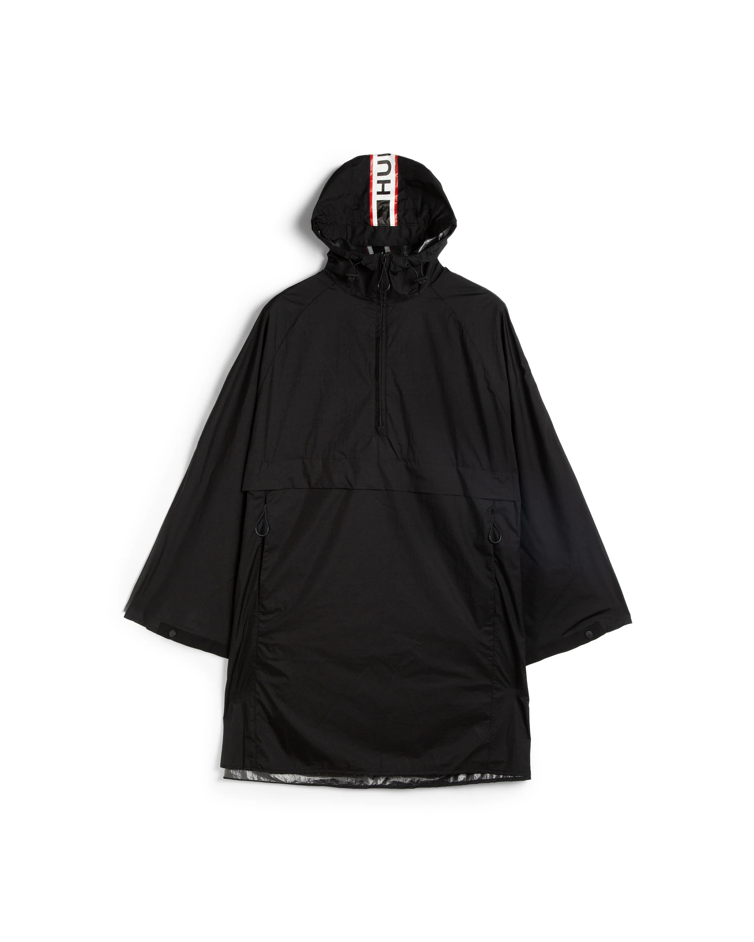 ユニセックストラベル パッカブル ポンチョ  - ブラック