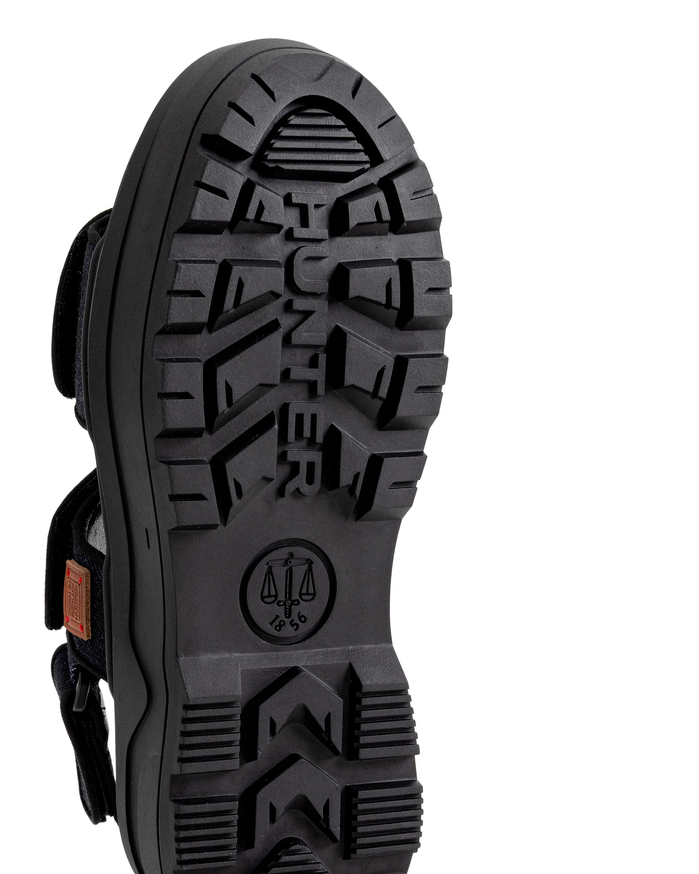 ユニセックス デニム シティ リベル ヒール ストラップ サンダル - デニム