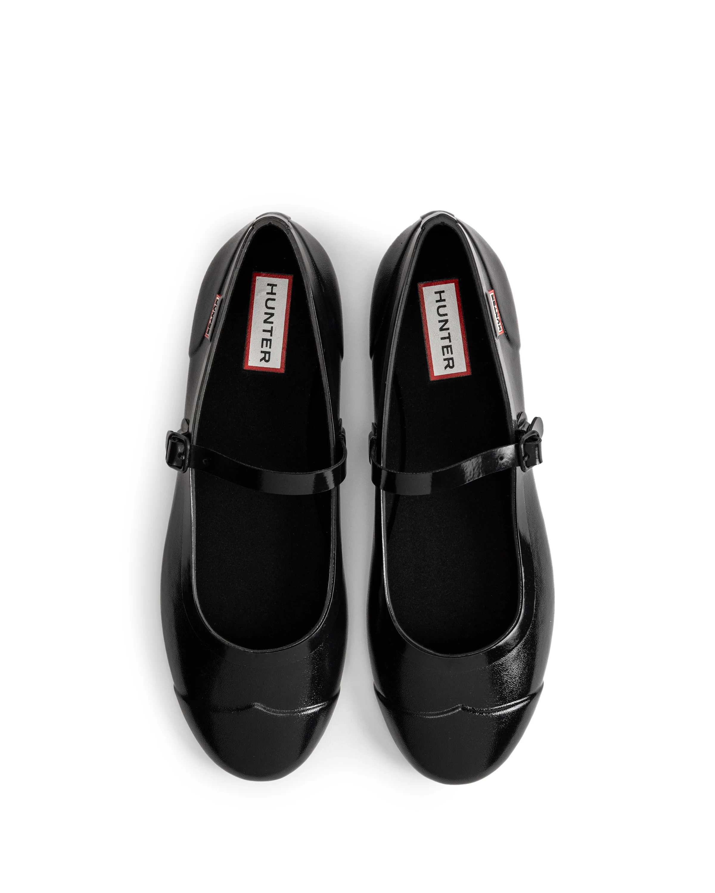 リファインド メリー ジェーン バックル バレリーナ グロス - ブラック