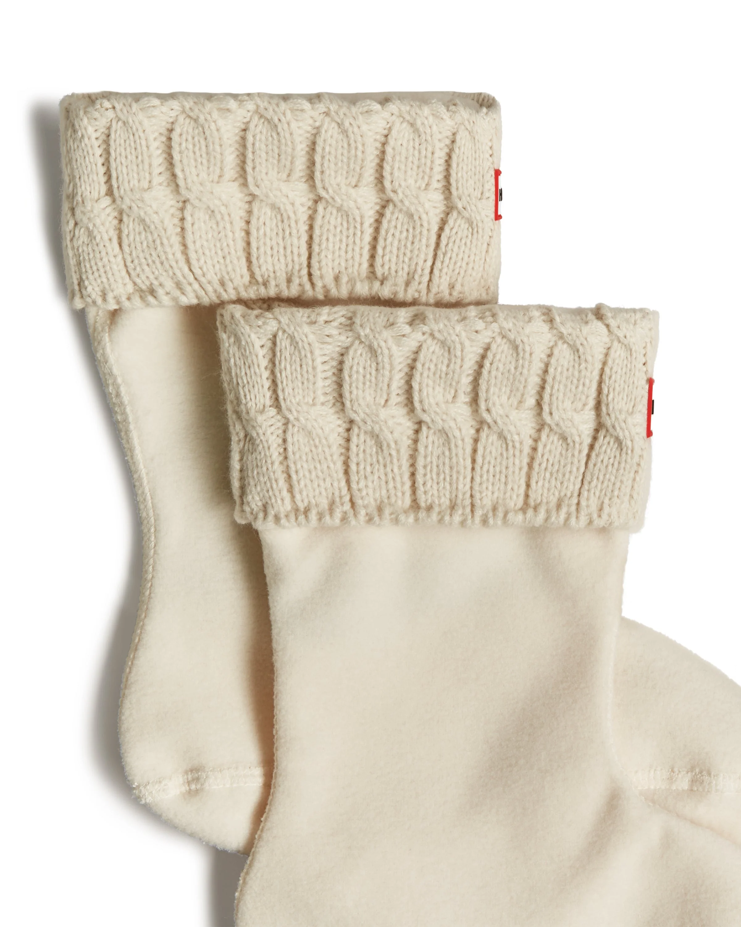 リサイクル 6ステッチ ケーブル カフ ショート ブーツ ソックス  -  ハンター ホワイト