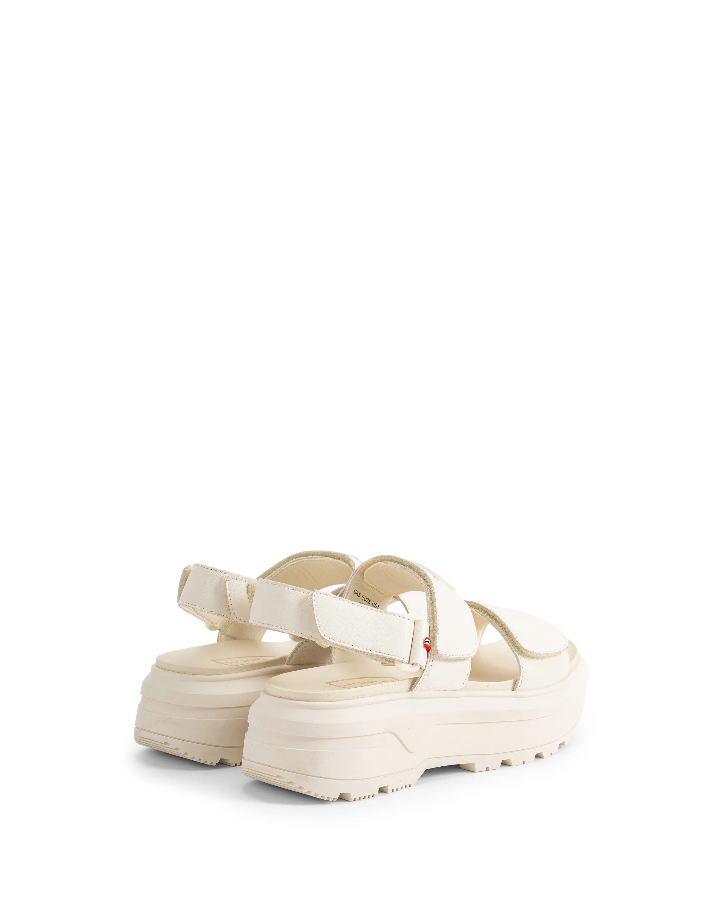 ユニセックス シティ リベル レザー ヒール ストラップ サンダル - キャンバスクリーム