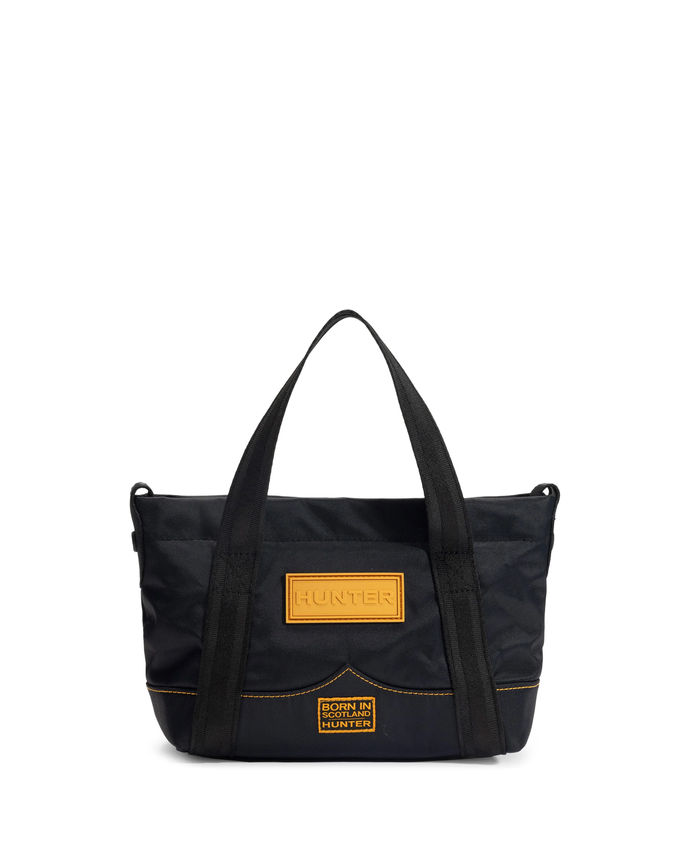 ナイロン ミニ トップクリップ トート ボーン イン スコットランド - ブラック / リッチオーカー