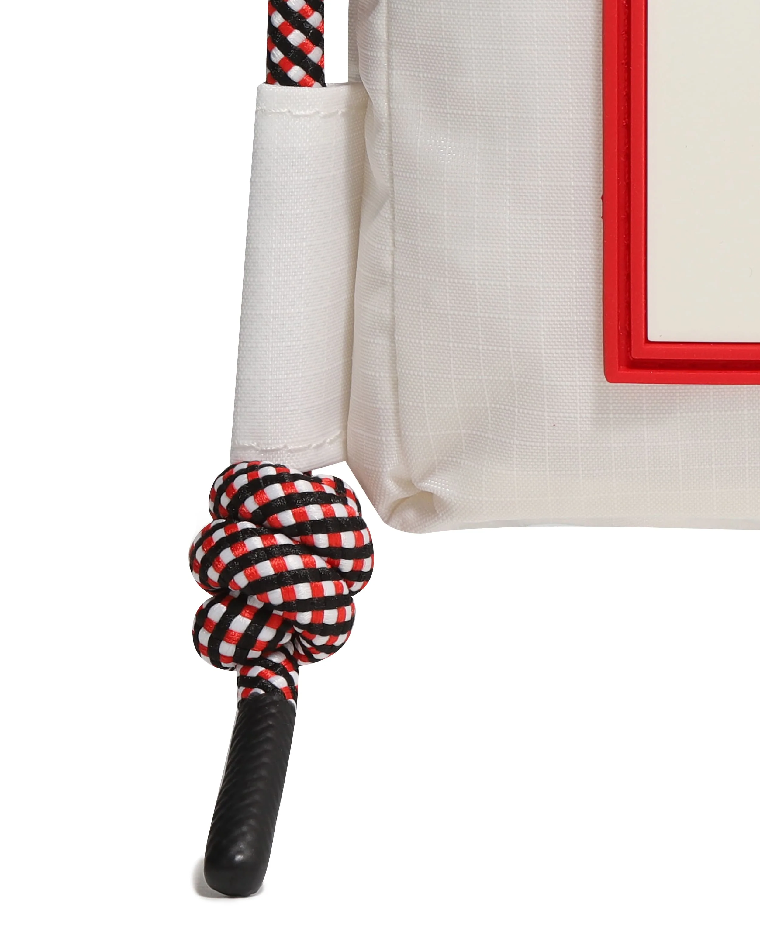 トラベル リップストップ リサイクル ナイロン フォンポーチ  -  ホワイト/レッド ボックス ロゴ